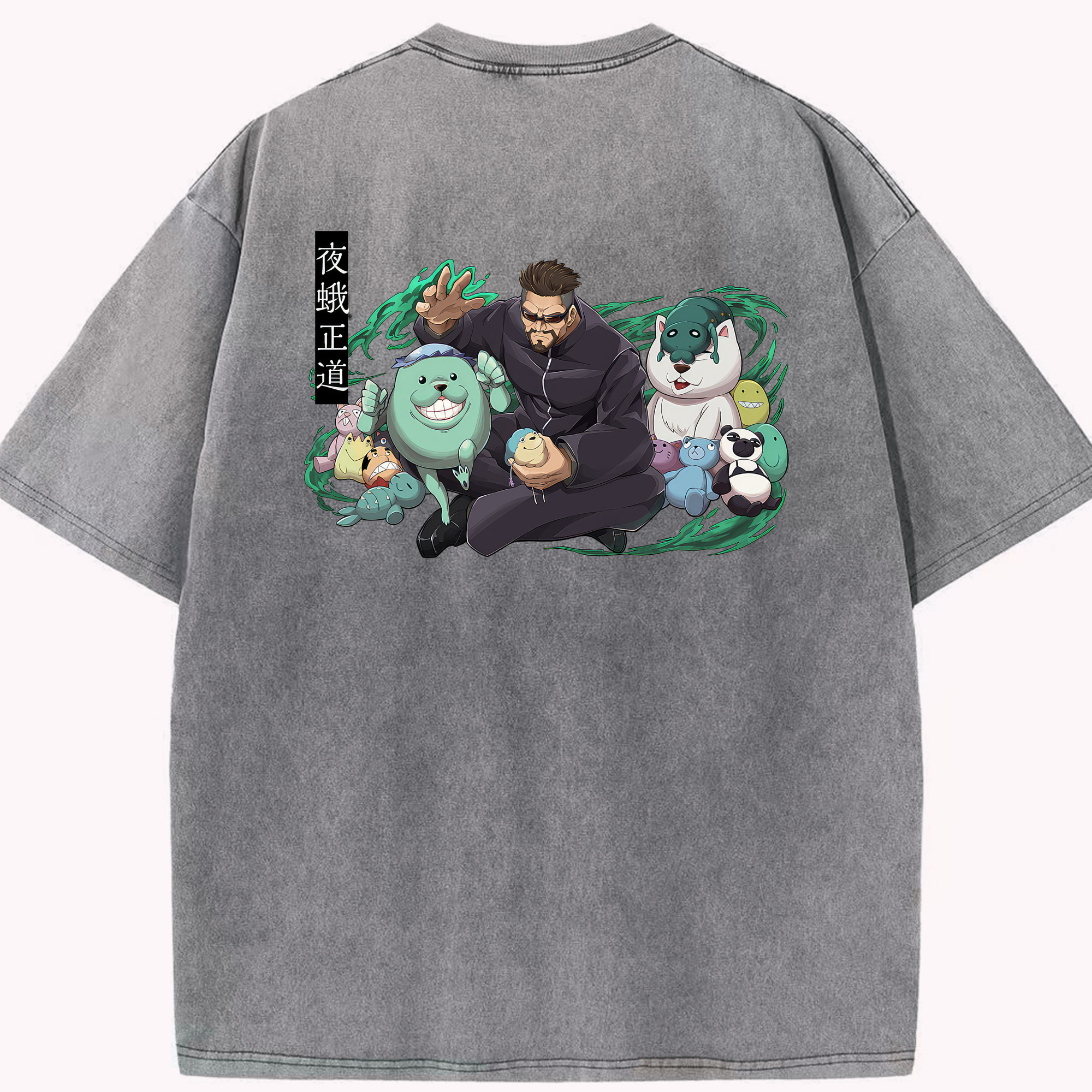 （画像用） 呪術廻戦 Jujutsu Kaisen 綿100% ヴィンテージ風 半袖Tシャツ（背面プリント）