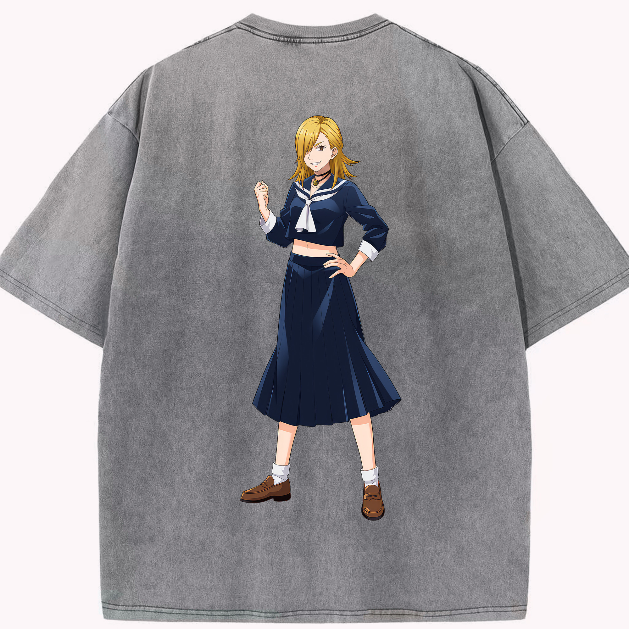 （画像用） 呪術廻戦 Jujutsu Kaisen 綿100% ヴィンテージ風 半袖Tシャツ（背面プリント）