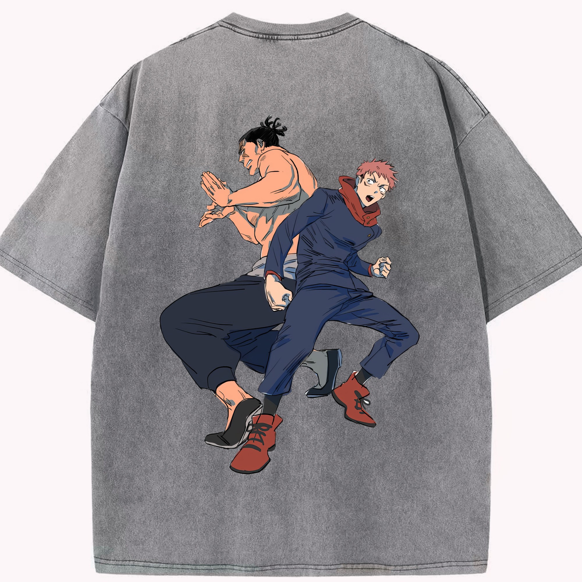 （画像用） 呪術廻戦 Jujutsu Kaisen 綿100% ヴィンテージ風 半袖Tシャツ（背面プリント）