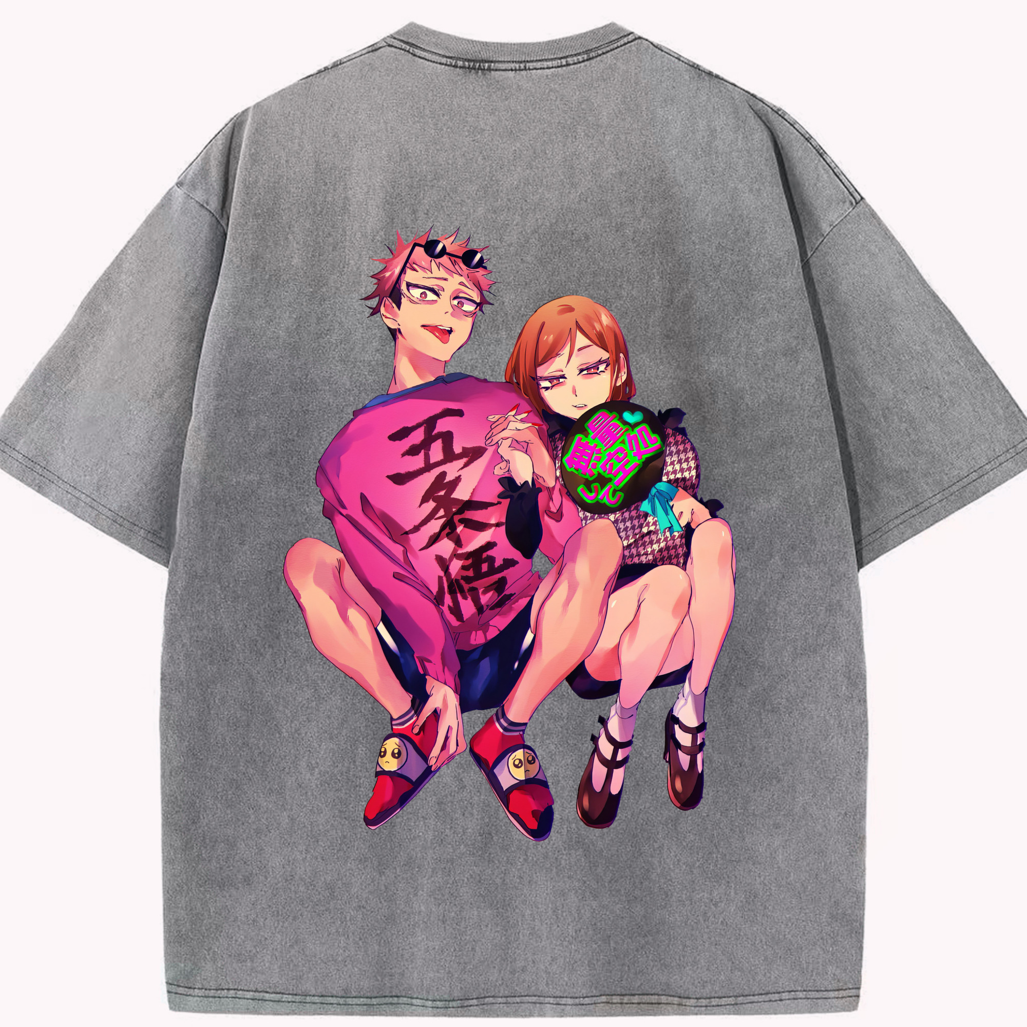 （画像用） 呪術廻戦 Jujutsu Kaisen 綿100% ヴィンテージ風 半袖Tシャツ（背面プリント）