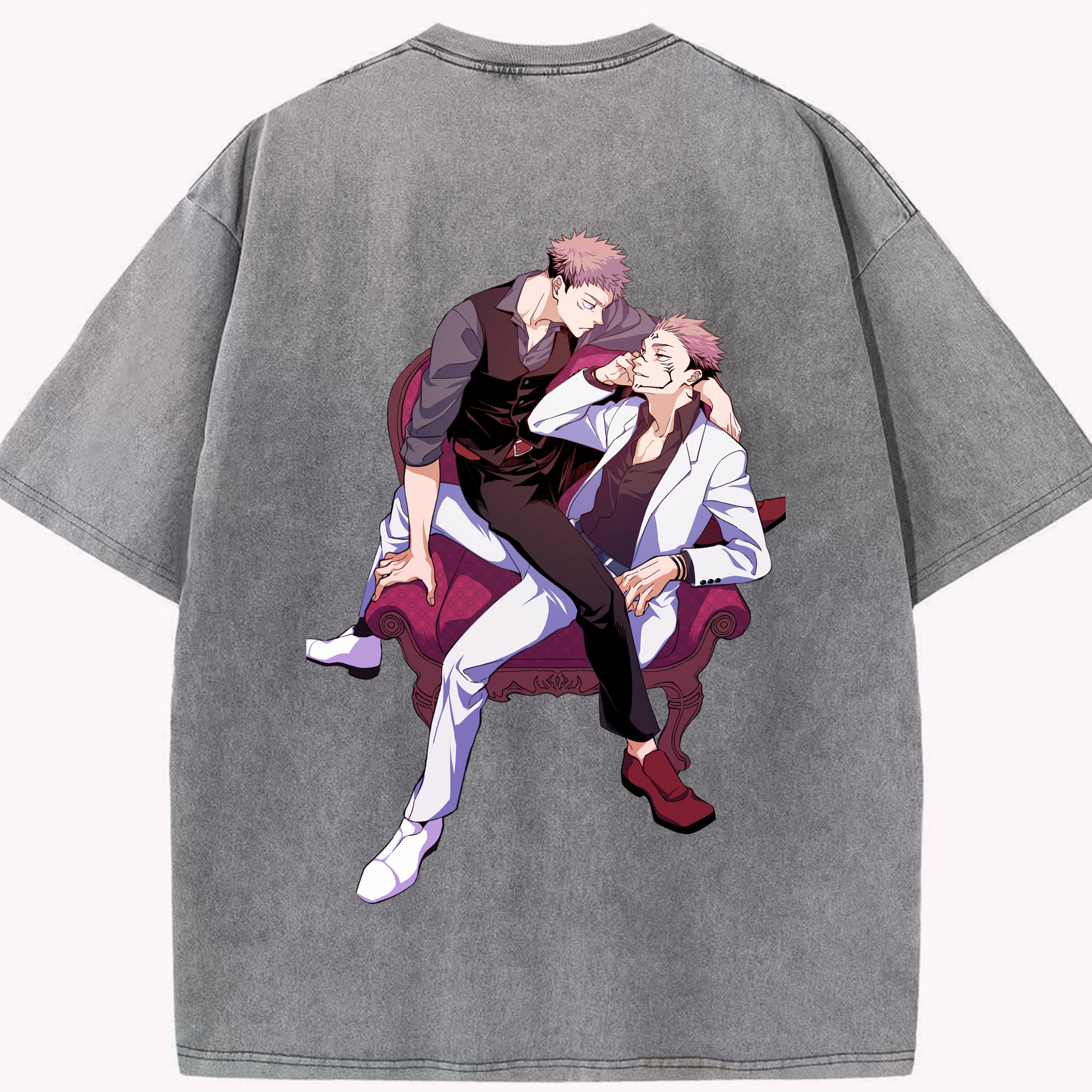 （画像用） 呪術廻戦 Jujutsu Kaisen 綿100% ヴィンテージ風 半袖Tシャツ（背面プリント）