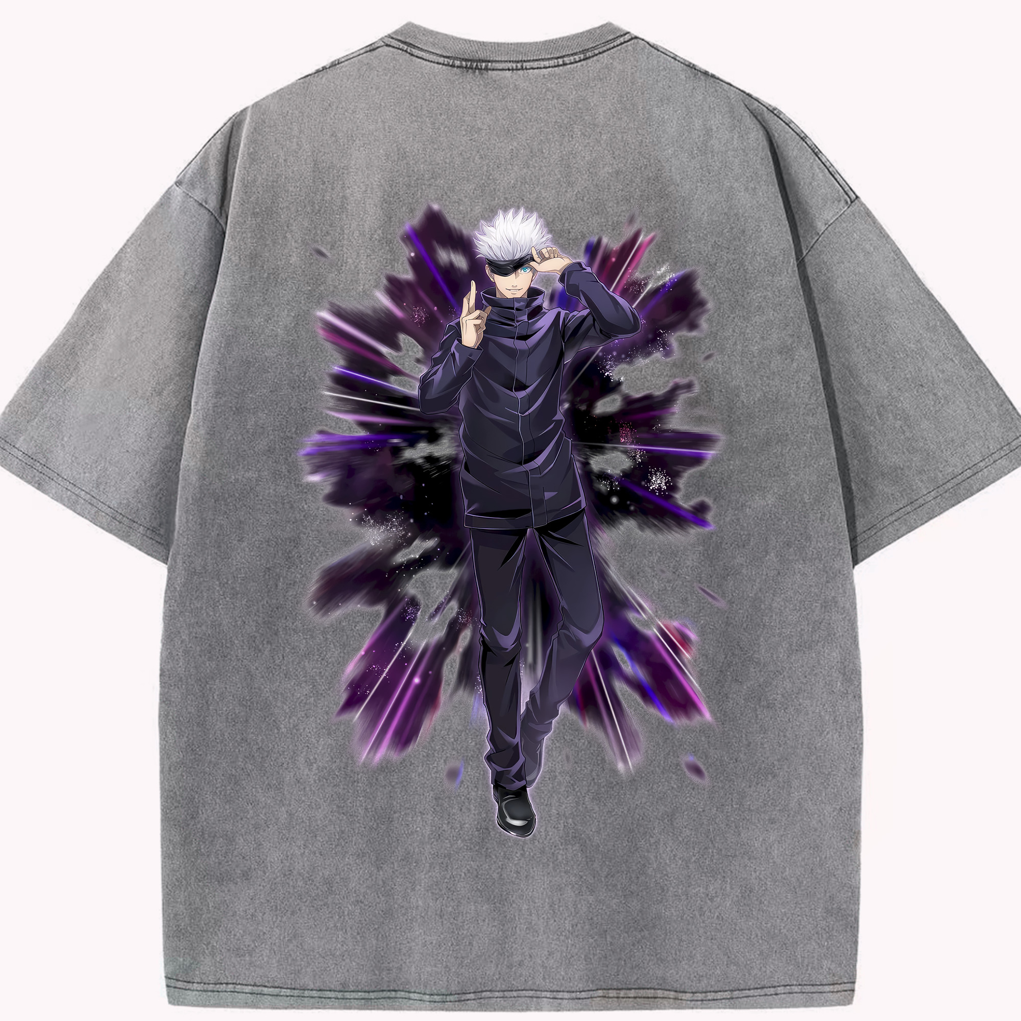 （画像用） 呪術廻戦 Jujutsu Kaisen 綿100% ヴィンテージ風 半袖Tシャツ（背面プリント）