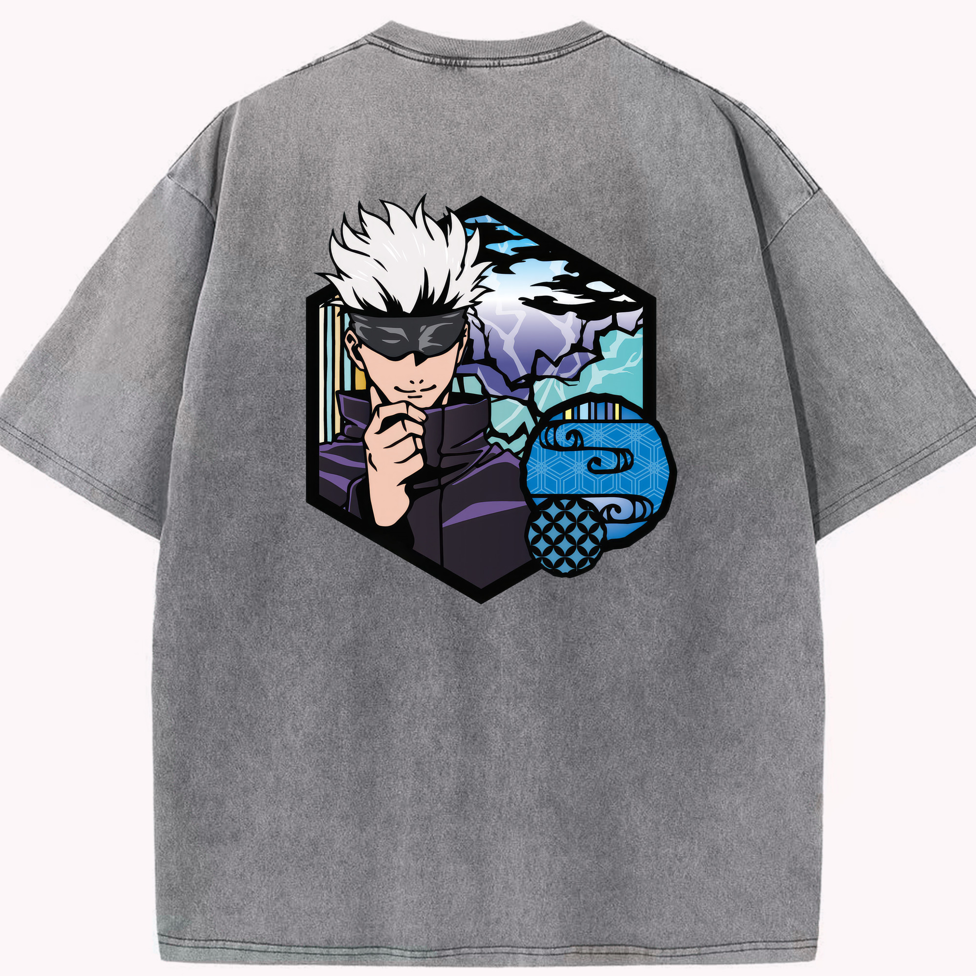 （画像用） 呪術廻戦 Jujutsu Kaisen 綿100% ヴィンテージ風 半袖Tシャツ（背面プリント）