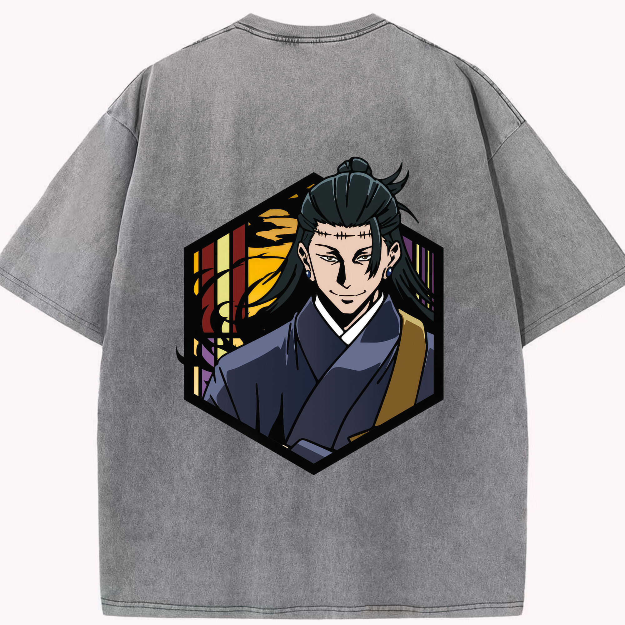 （画像用） 呪術廻戦 Jujutsu Kaisen 綿100% ヴィンテージ風 半袖Tシャツ（背面プリント）
