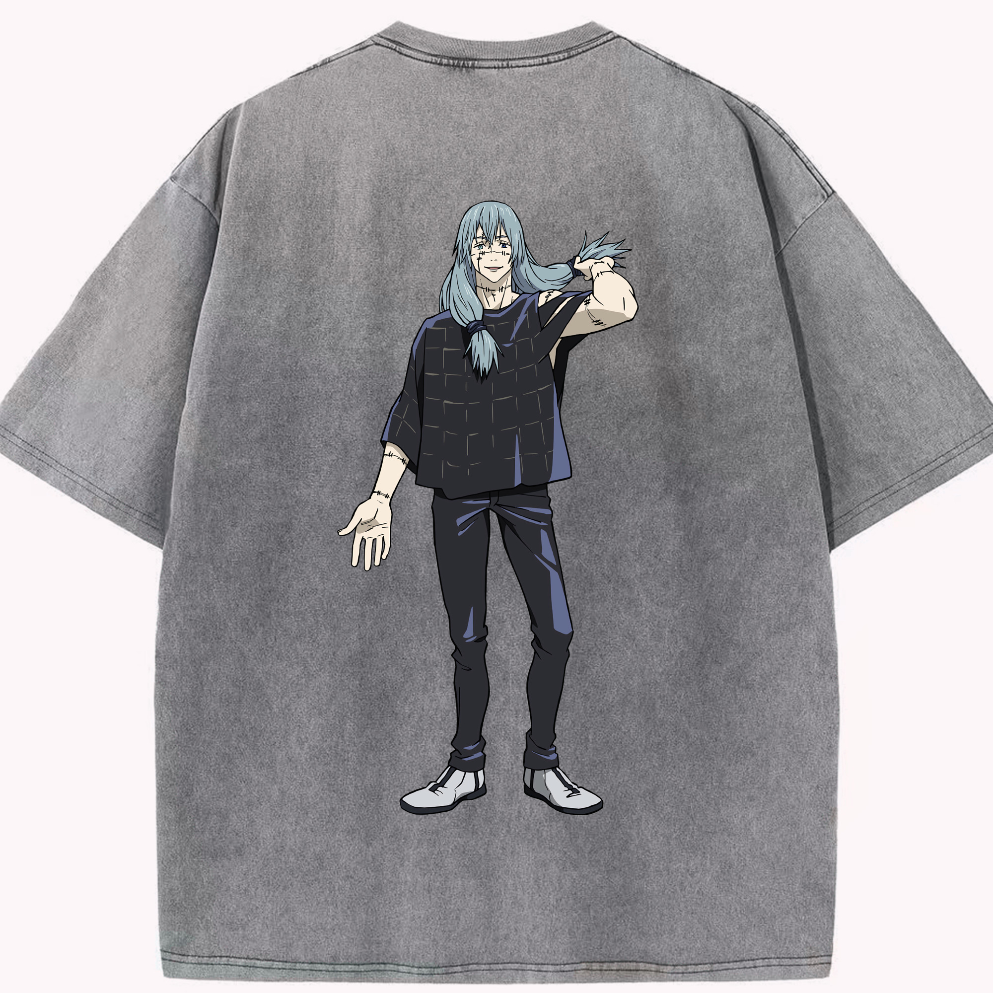 （画像用） 呪術廻戦 Jujutsu Kaisen 綿100% ヴィンテージ風 半袖Tシャツ（背面プリント）