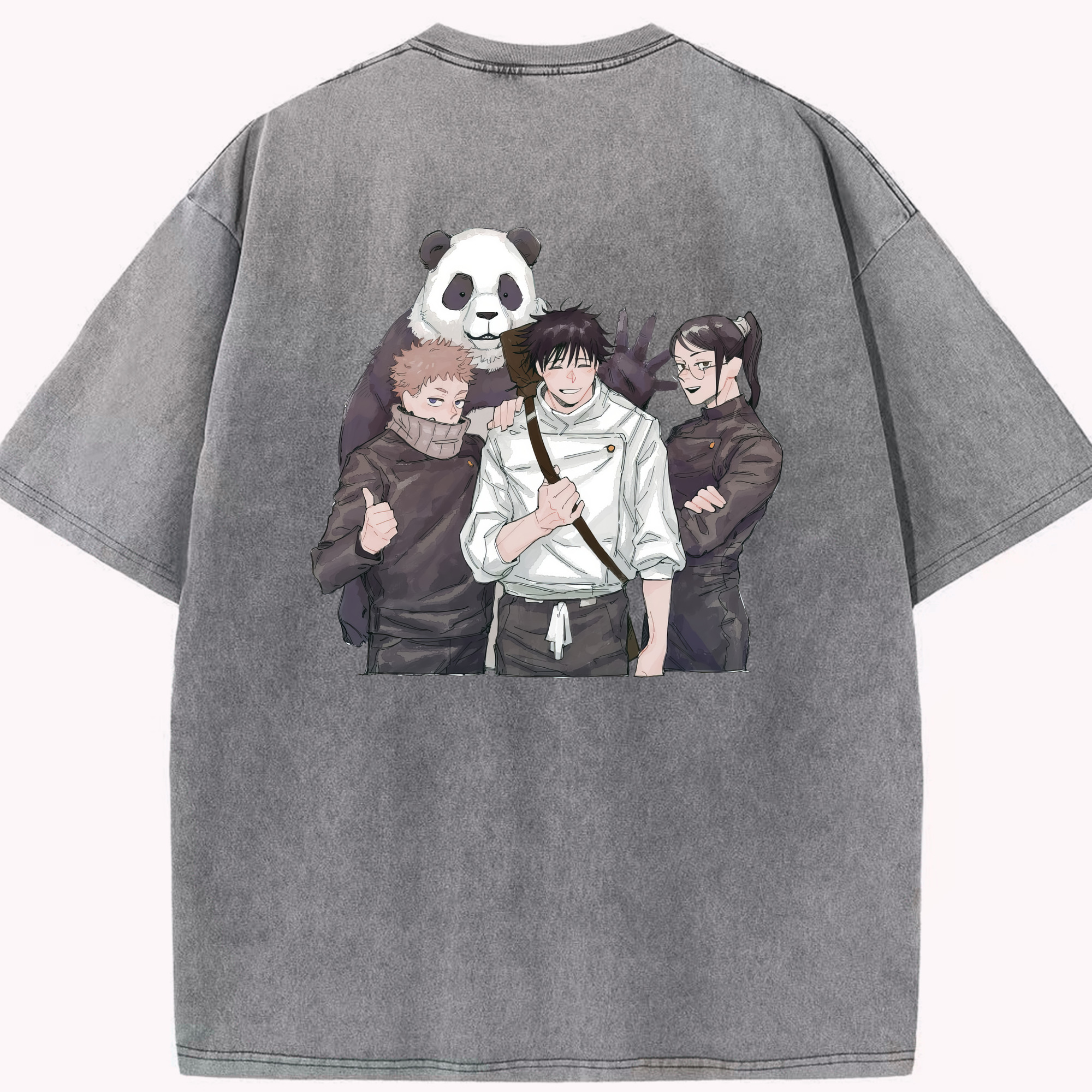 （画像用） 呪術廻戦 Jujutsu Kaisen 綿100% ヴィンテージ風 半袖Tシャツ（背面プリント）