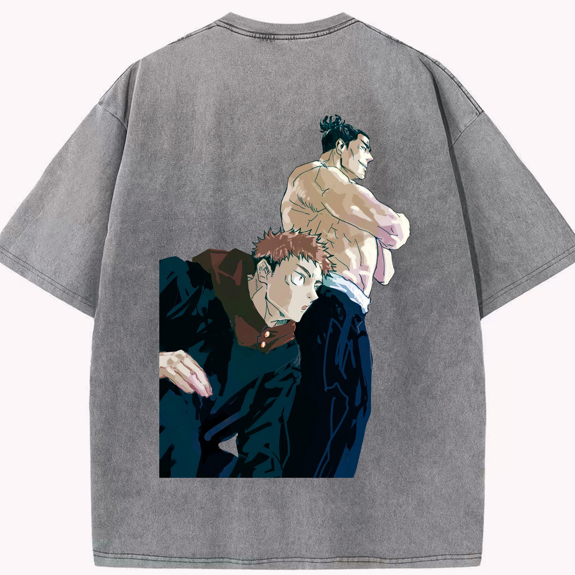 （画像用） 呪術廻戦 Jujutsu Kaisen 綿100% ヴィンテージ風 半袖Tシャツ（背面プリント）