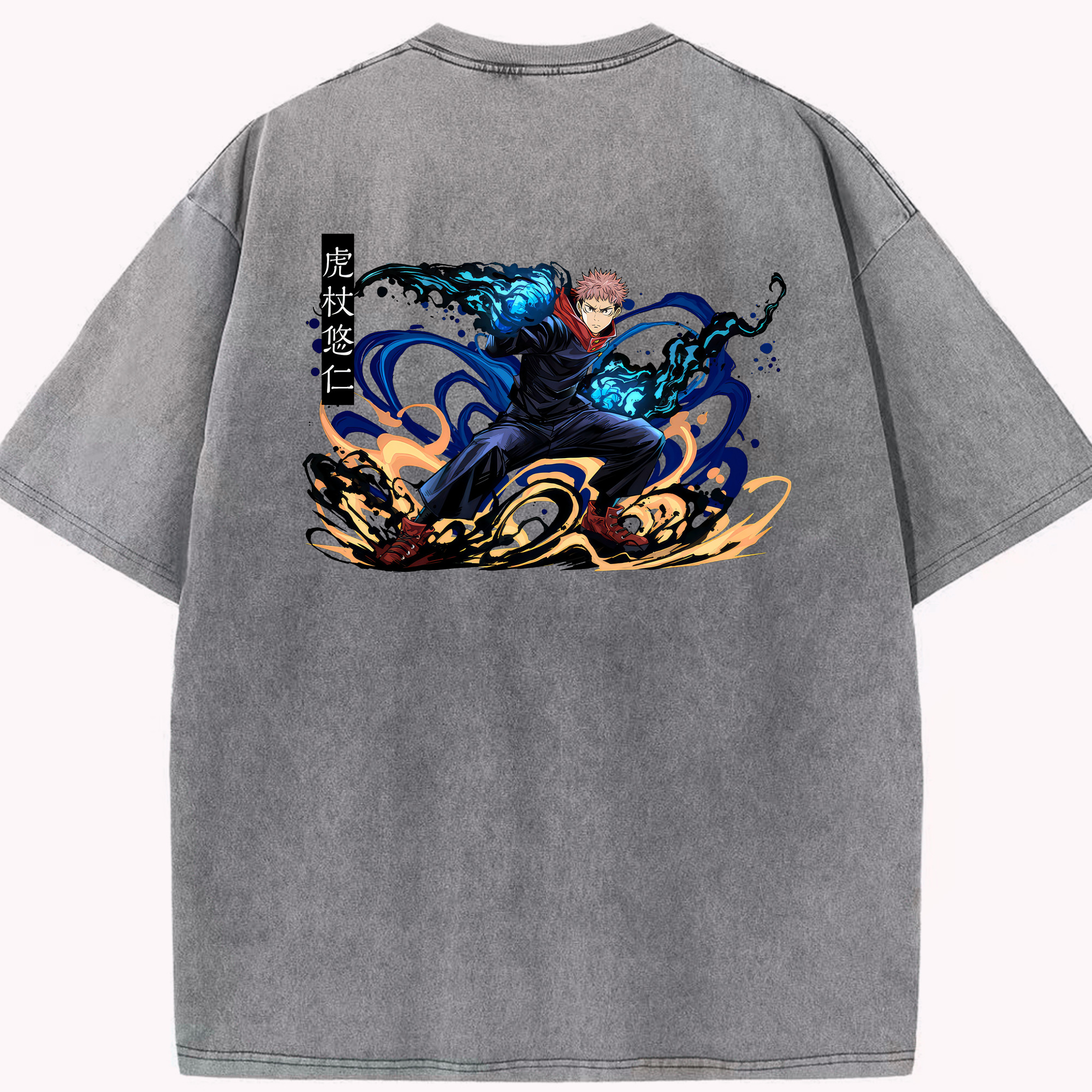 （画像用） 呪術廻戦 Jujutsu Kaisen 綿100% ヴィンテージ風 半袖Tシャツ（背面プリント）
