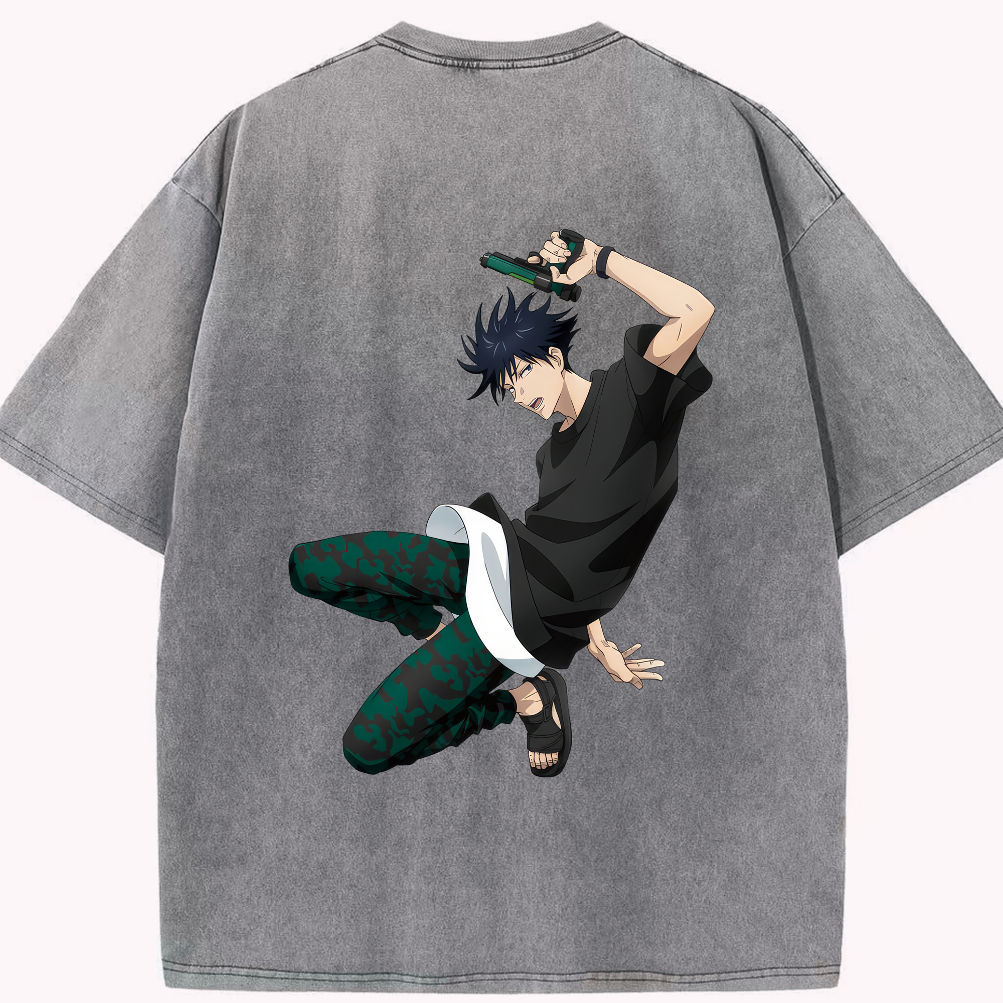 （画像用） 呪術廻戦 Jujutsu Kaisen 綿100% ヴィンテージ風 半袖Tシャツ（背面プリント）
