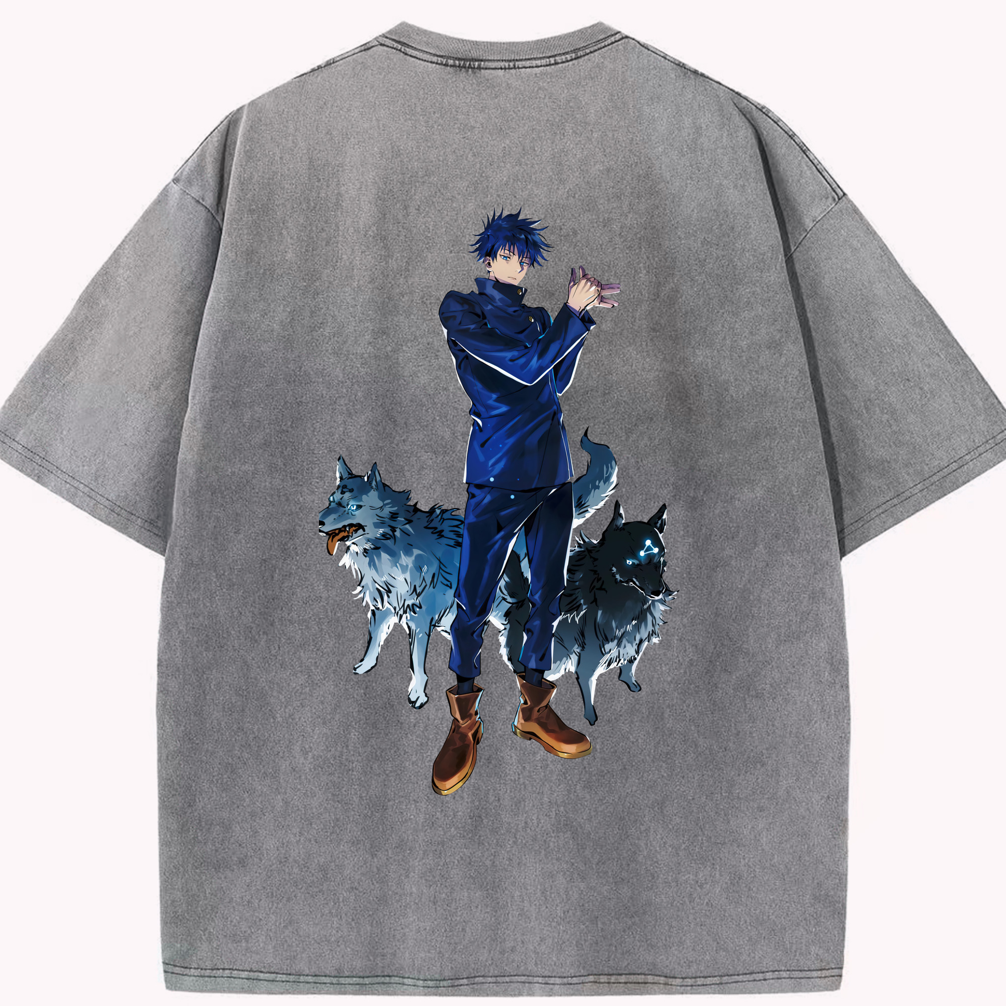 （画像用） 呪術廻戦 Jujutsu Kaisen 綿100% ヴィンテージ風 半袖Tシャツ（背面プリント）
