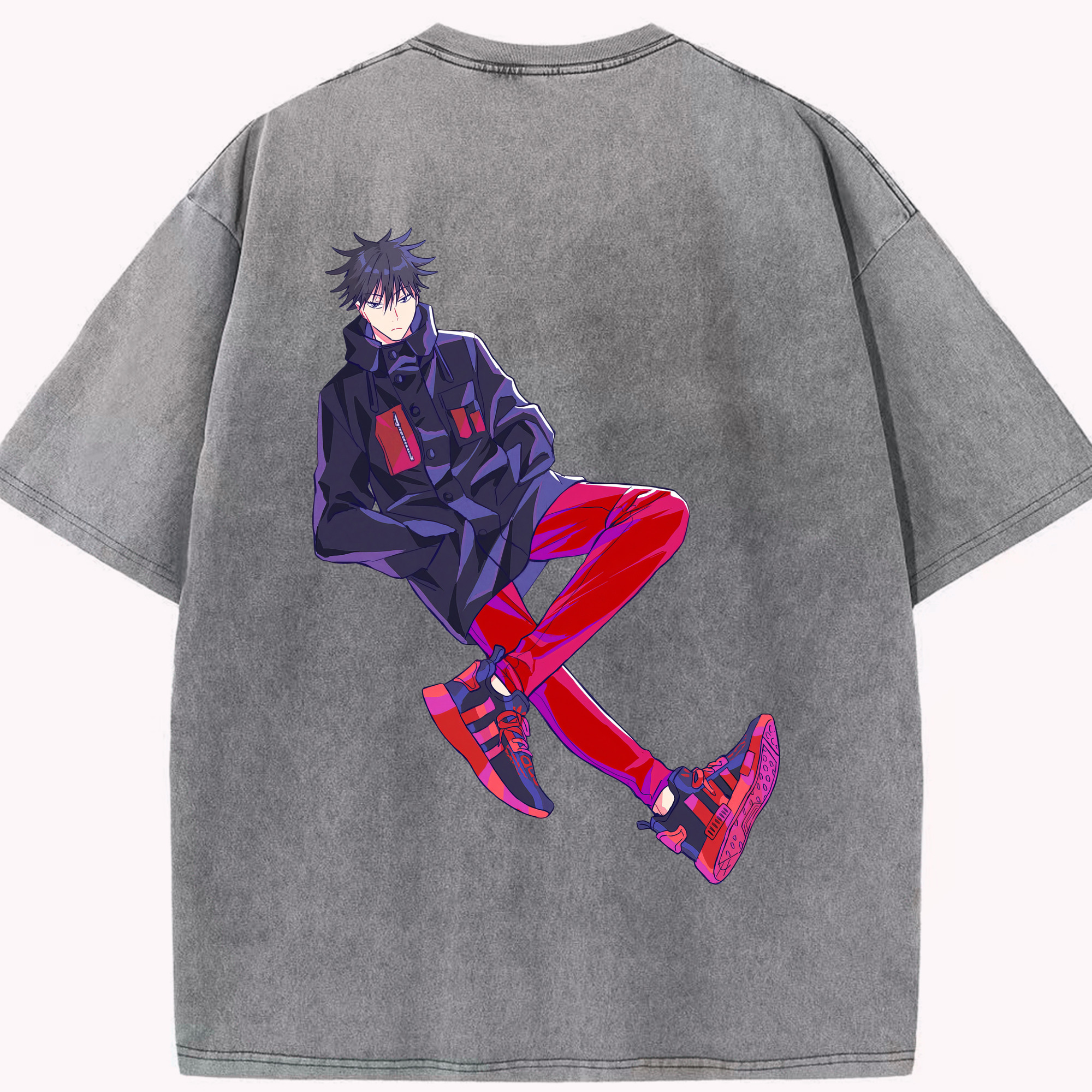 （画像用） 呪術廻戦 Jujutsu Kaisen 綿100% ヴィンテージ風 半袖Tシャツ（背面プリント）