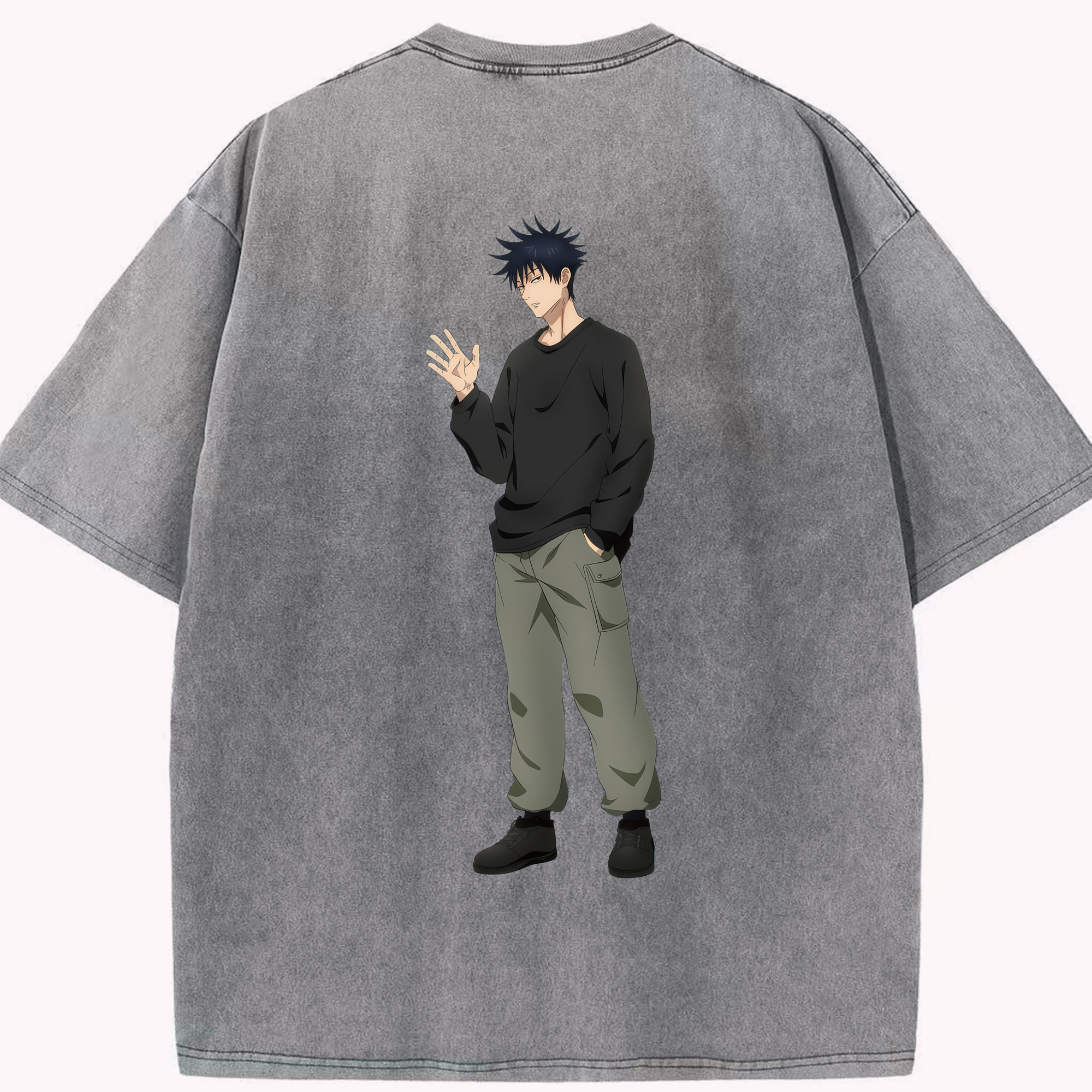 （画像用） 呪術廻戦 Jujutsu Kaisen 綿100% ヴィンテージ風 半袖Tシャツ（背面プリント）