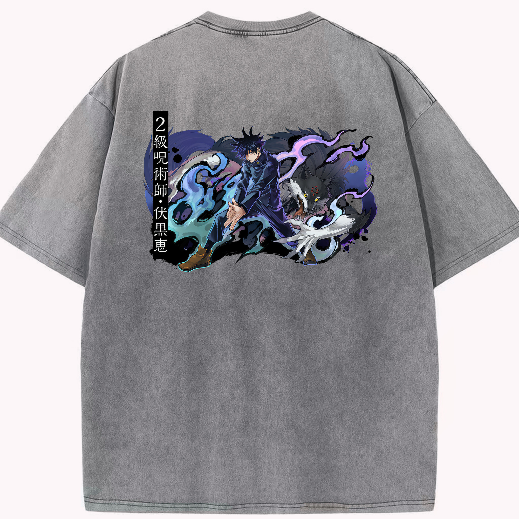 （画像用） 呪術廻戦 Jujutsu Kaisen 綿100% ヴィンテージ風 半袖Tシャツ（背面プリント）