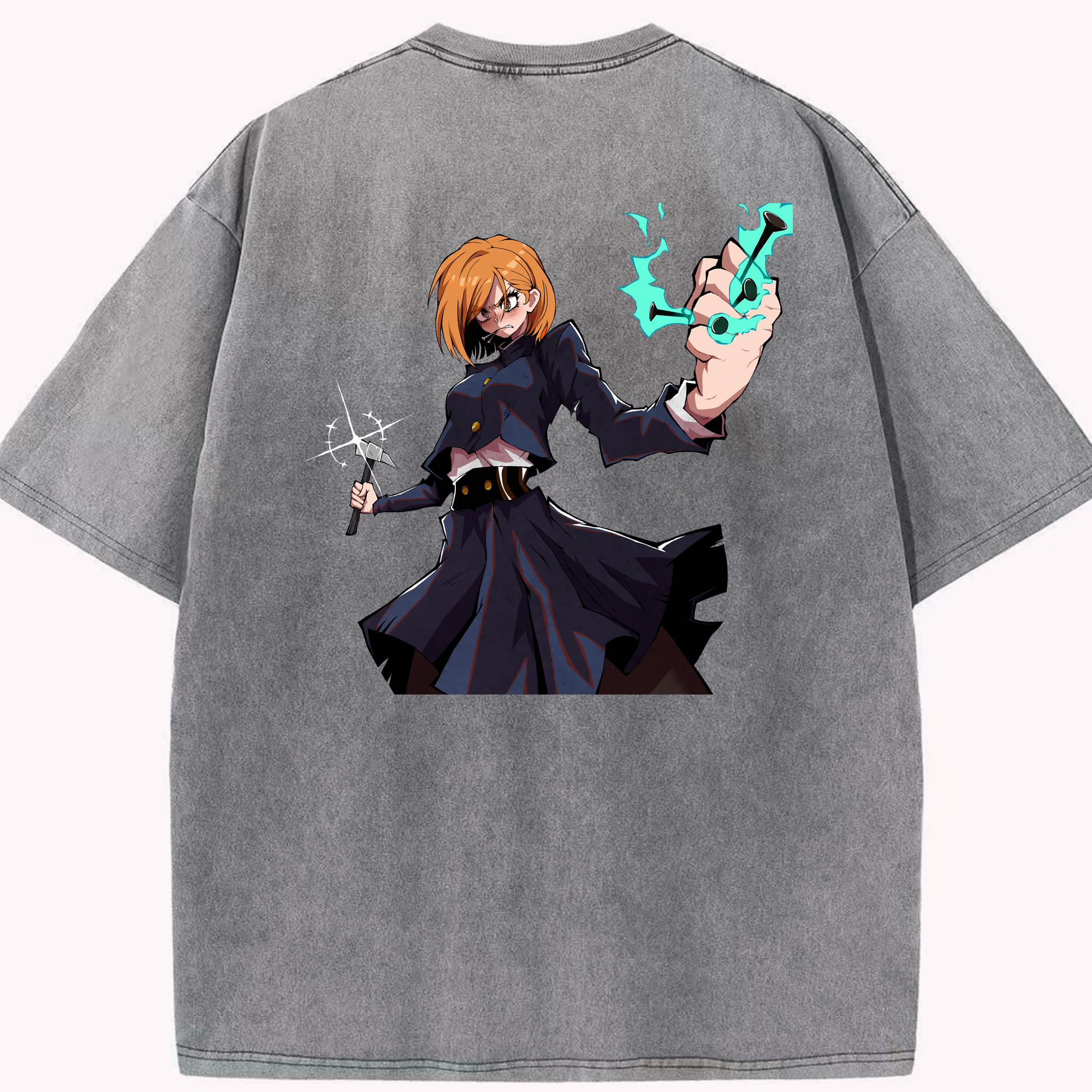 （画像用） 呪術廻戦 Jujutsu Kaisen 綿100% ヴィンテージ風 半袖Tシャツ（背面プリント）