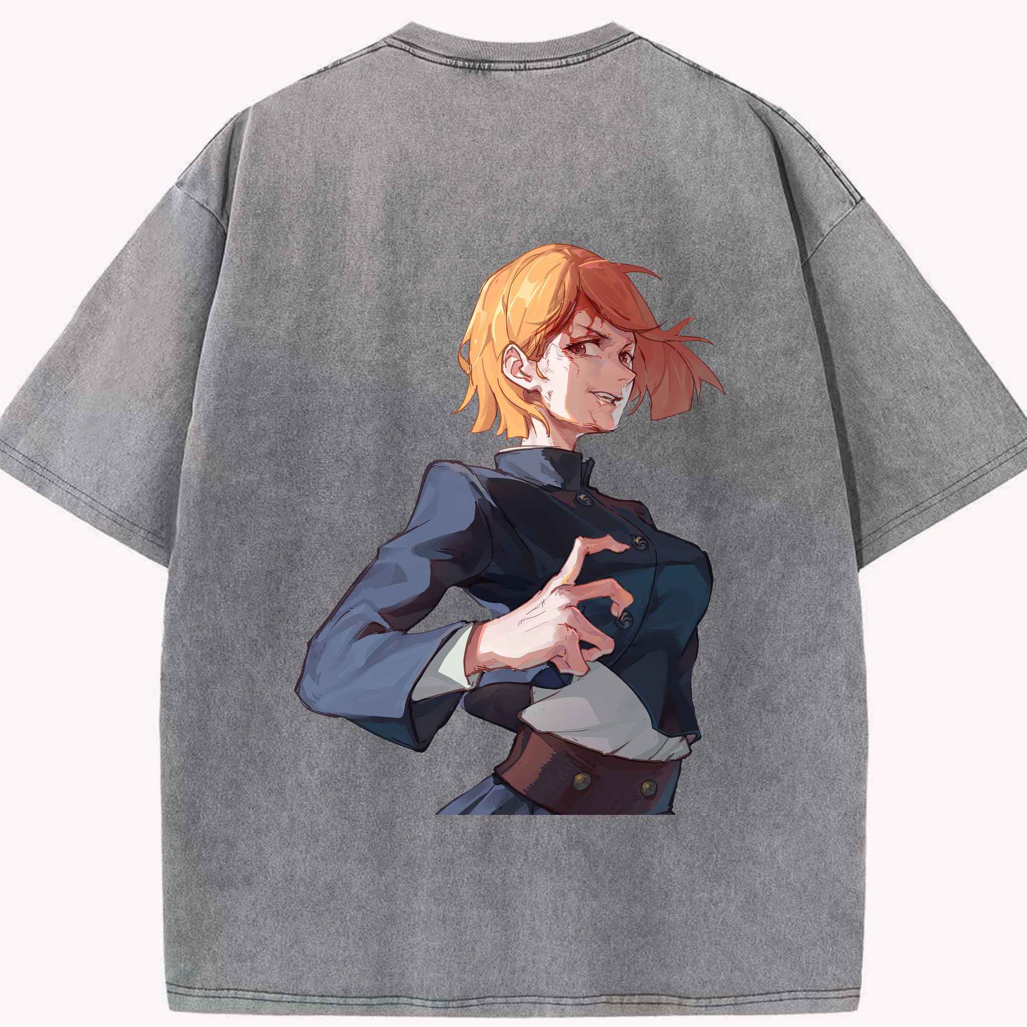 （画像用） 呪術廻戦 Jujutsu Kaisen 綿100% ヴィンテージ風 半袖Tシャツ（背面プリント）