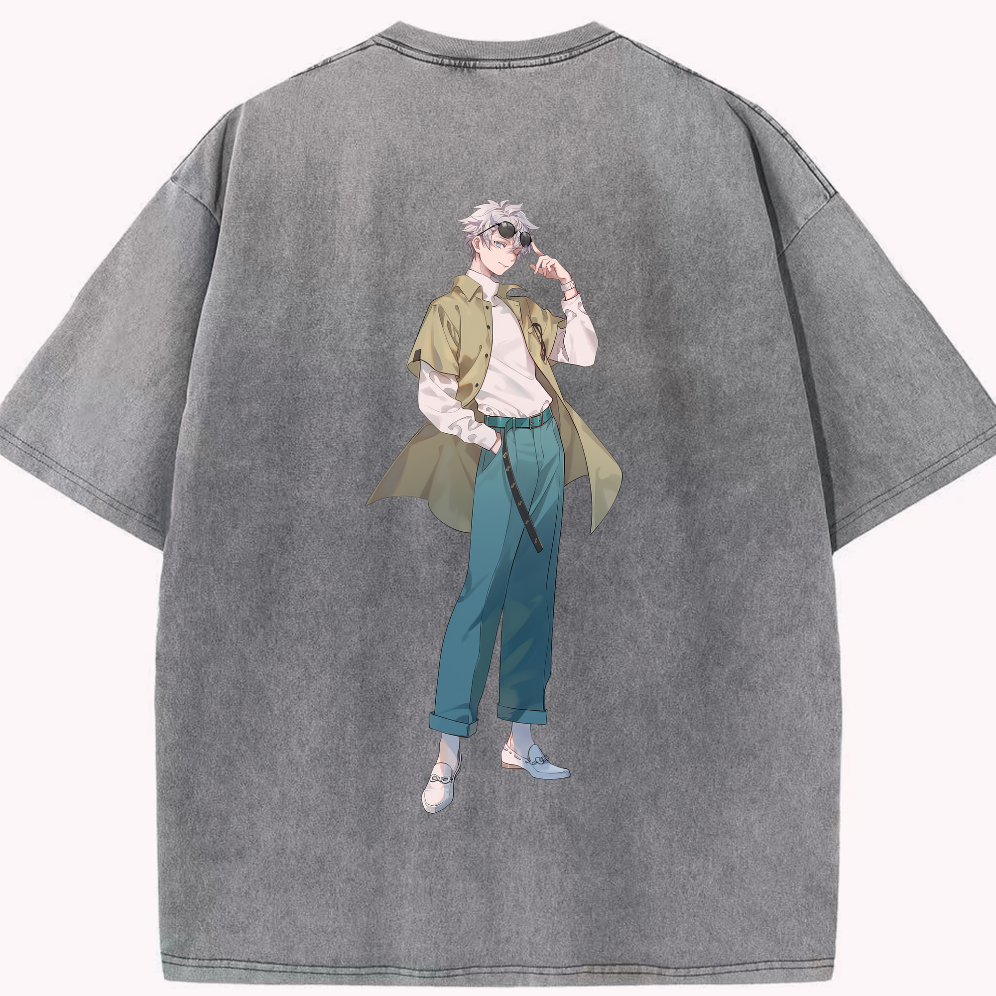 （画像用） 呪術廻戦 Jujutsu Kaisen 綿100% ヴィンテージ風 半袖Tシャツ（背面プリント）