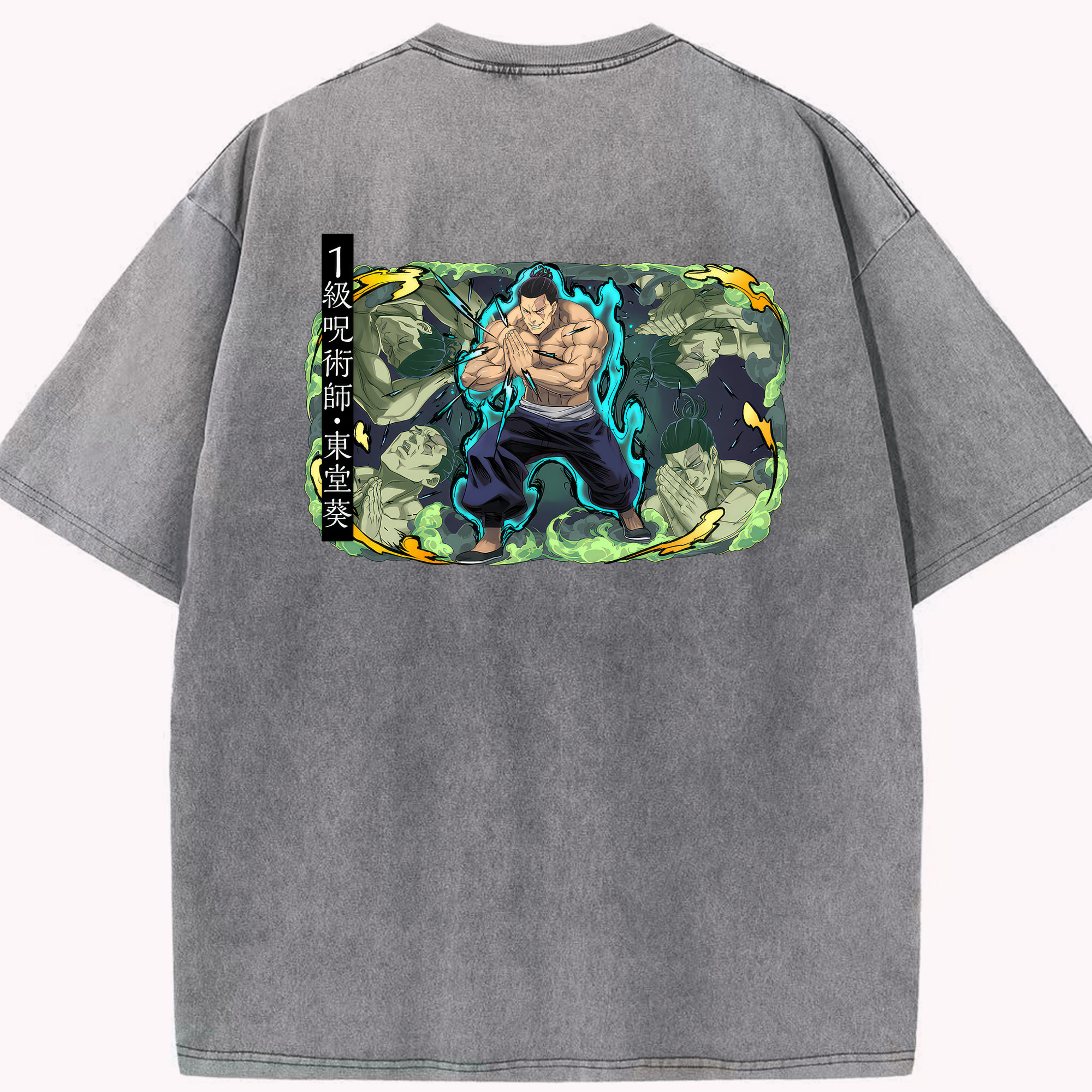 （画像用） 呪術廻戦 Jujutsu Kaisen 綿100% ヴィンテージ風 半袖Tシャツ（背面プリント）