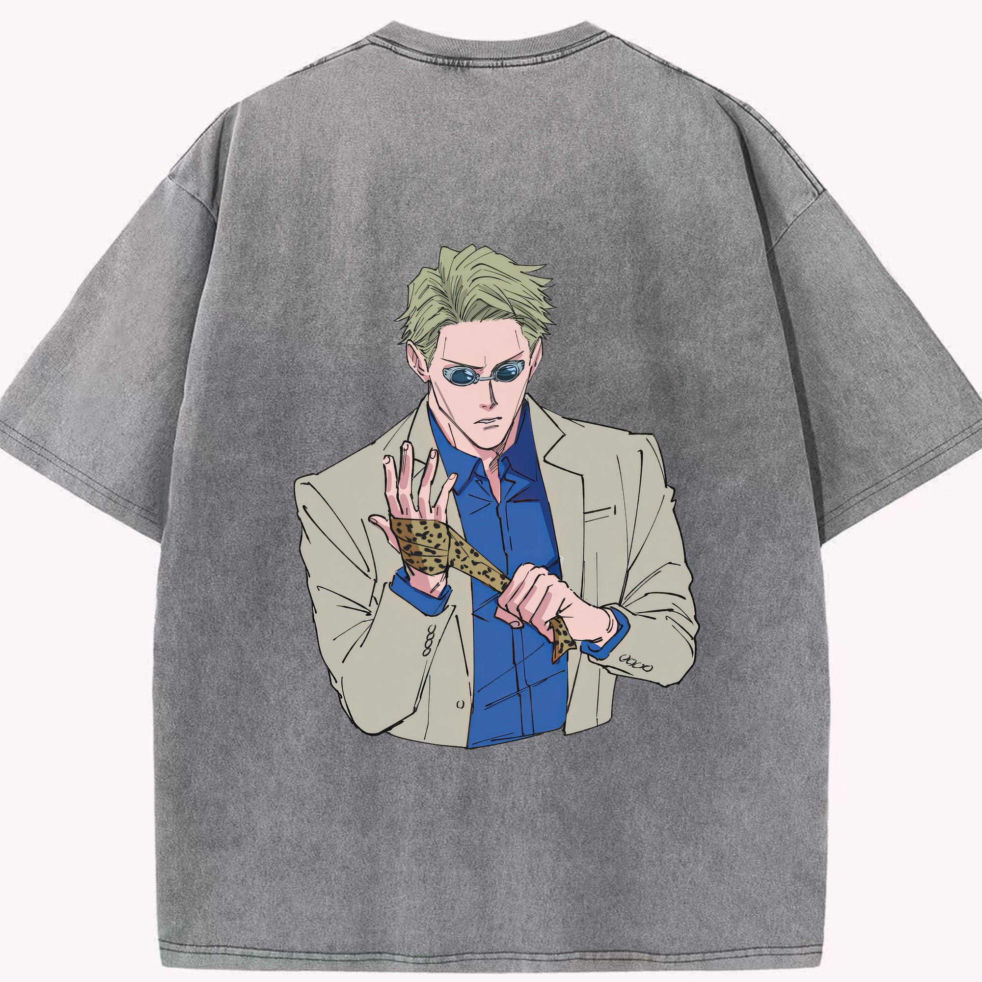 （画像用） 呪術廻戦 Jujutsu Kaisen 綿100% ヴィンテージ風 半袖Tシャツ（背面プリント）