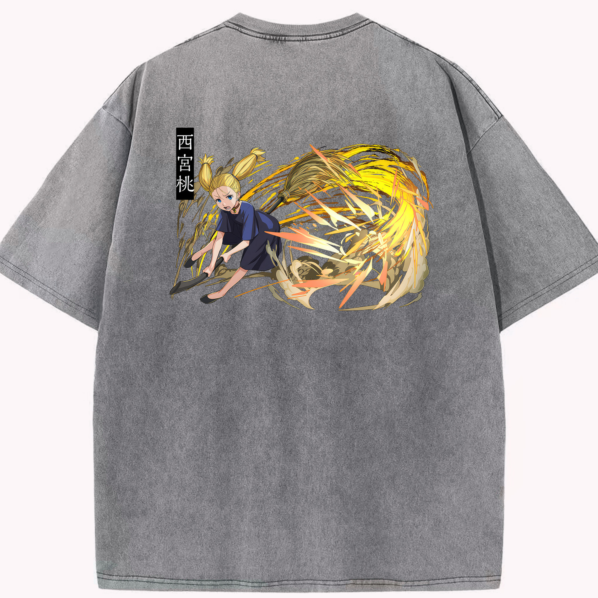 （画像用） 呪術廻戦 Jujutsu Kaisen 綿100% ヴィンテージ風 半袖Tシャツ（背面プリント）