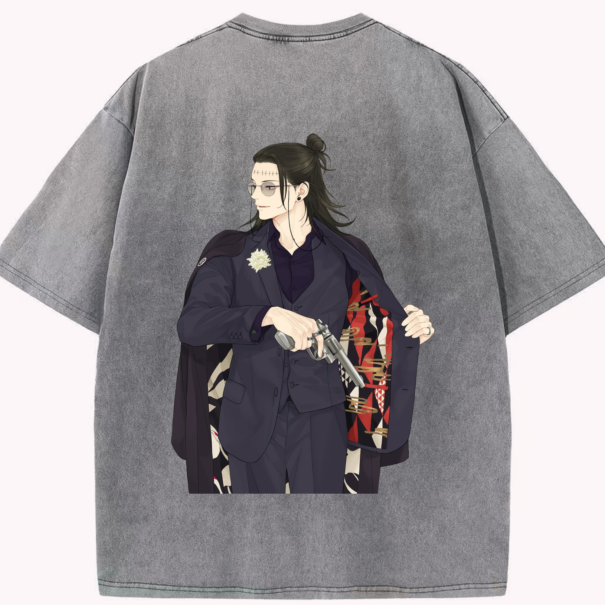 （画像用） 呪術廻戦 Jujutsu Kaisen 綿100% ヴィンテージ風 半袖Tシャツ（背面プリント）