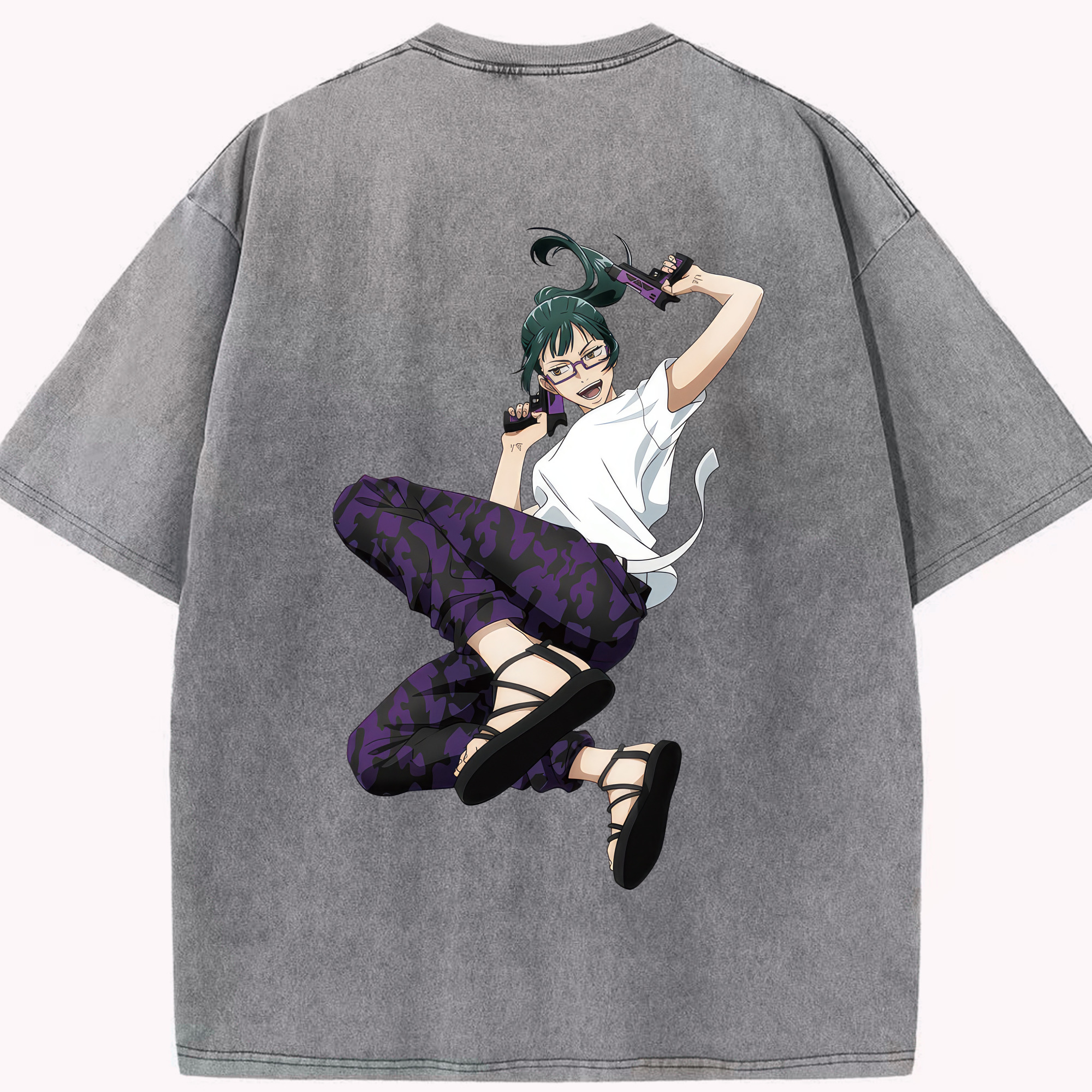（画像用） 呪術廻戦 Jujutsu Kaisen 綿100% ヴィンテージ風 半袖Tシャツ（背面プリント）