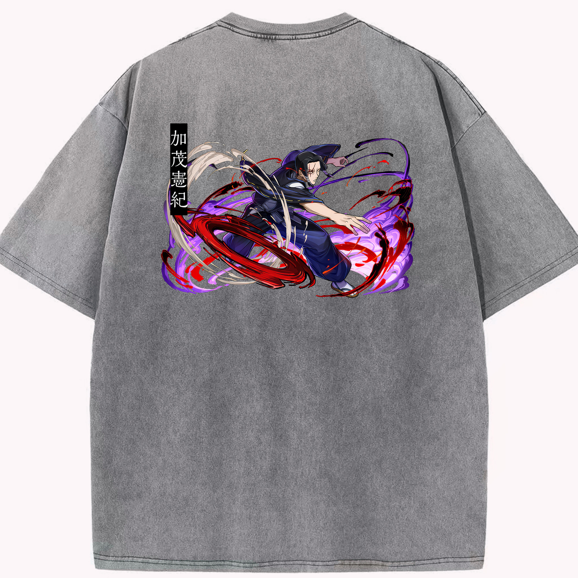 （画像用） 呪術廻戦 Jujutsu Kaisen 綿100% ヴィンテージ風 半袖Tシャツ（背面プリント）