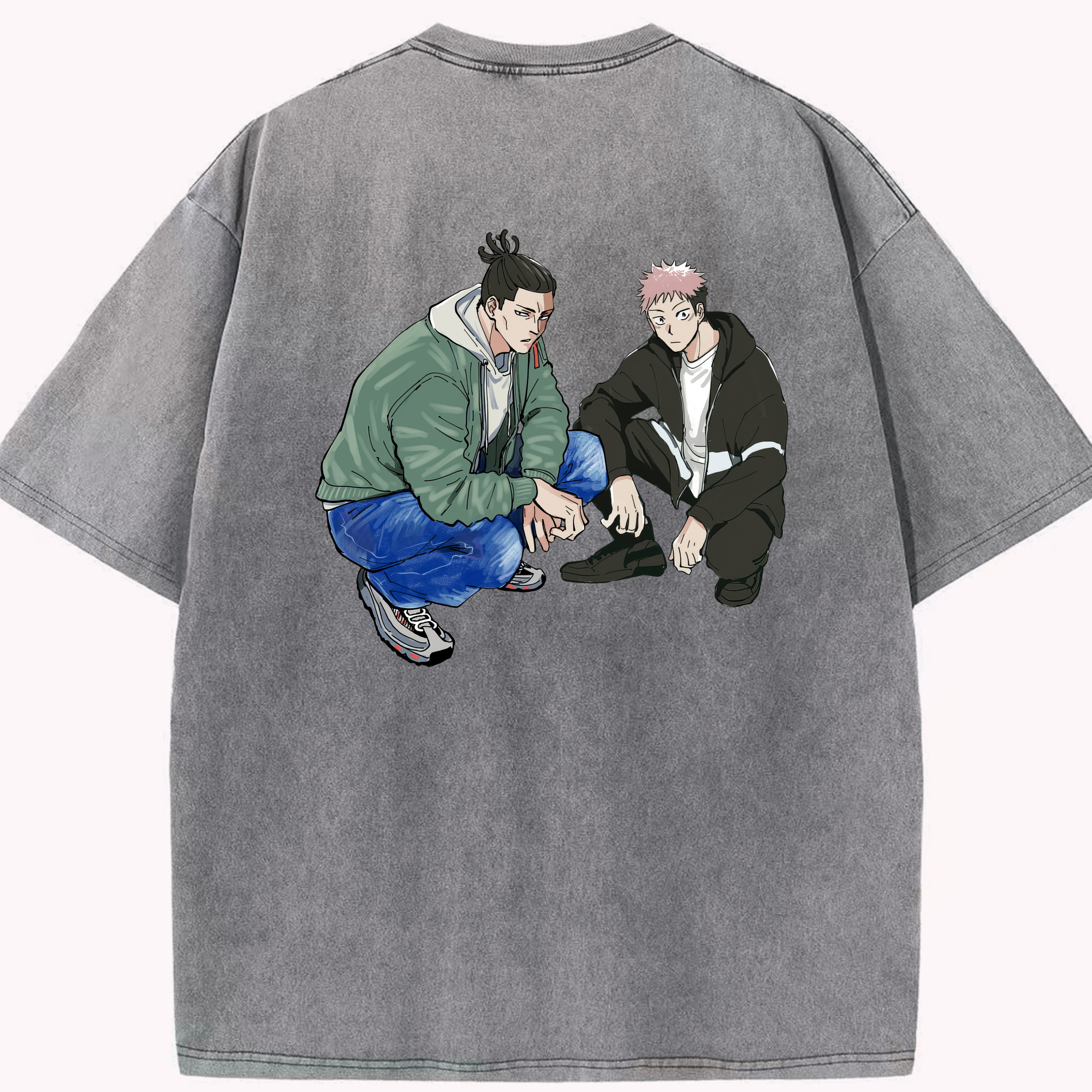 （画像用） 呪術廻戦 Jujutsu Kaisen 綿100% ヴィンテージ風 半袖Tシャツ（背面プリント）