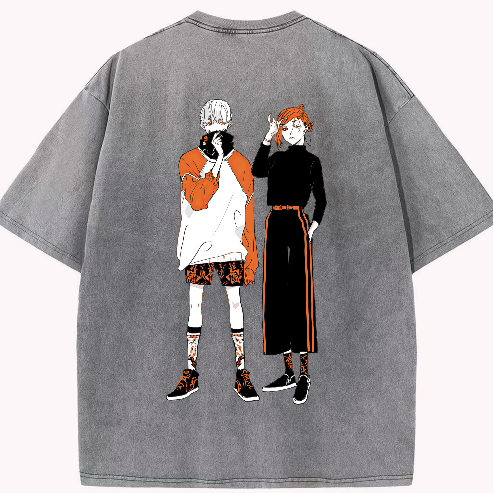 （画像用） 呪術廻戦 Jujutsu Kaisen 綿100% ヴィンテージ風 半袖Tシャツ（背面プリント）