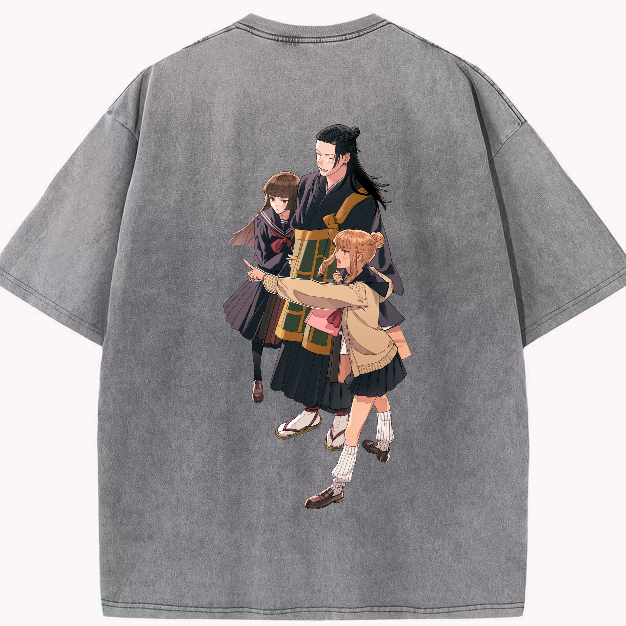 （画像用） 呪術廻戦 Jujutsu Kaisen 綿100% ヴィンテージ風 半袖Tシャツ（背面プリント）