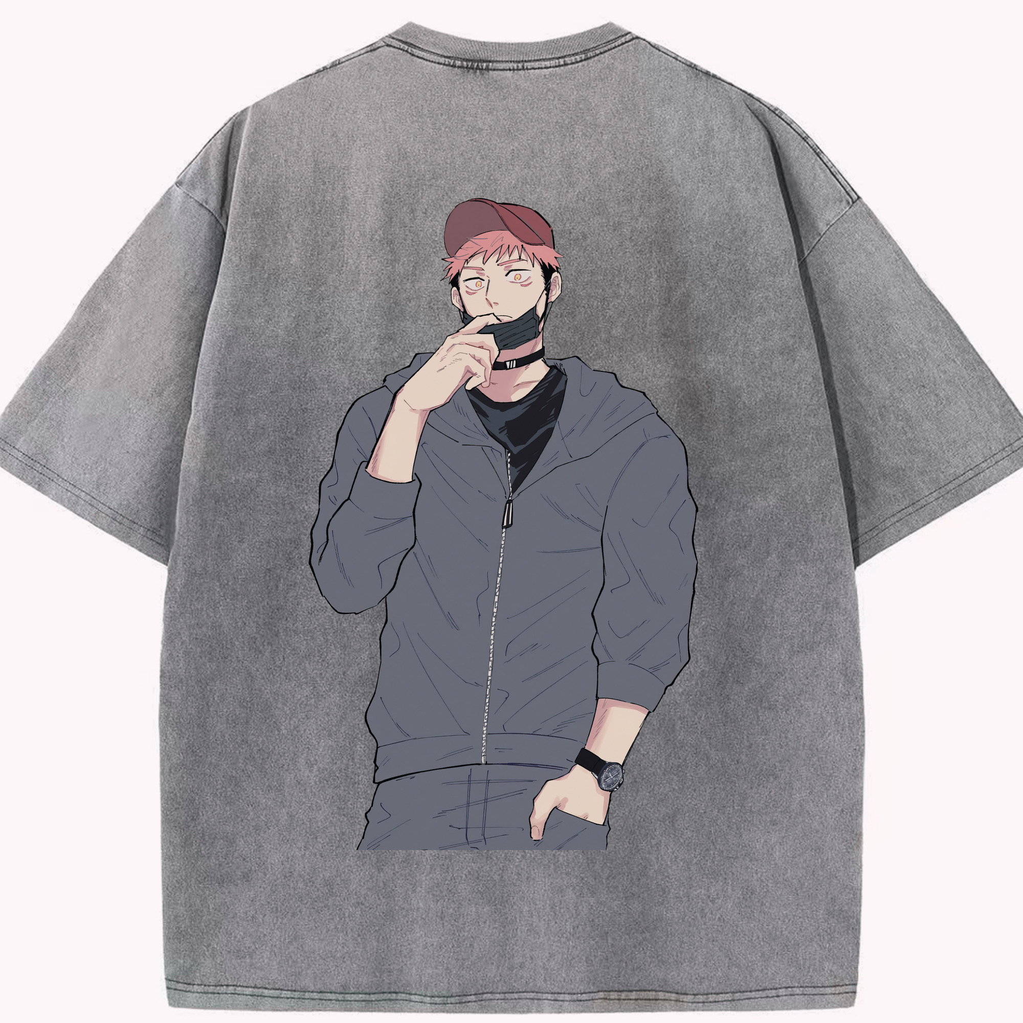 （画像用） 呪術廻戦 Jujutsu Kaisen 綿100% ヴィンテージ風 半袖Tシャツ（背面プリント）