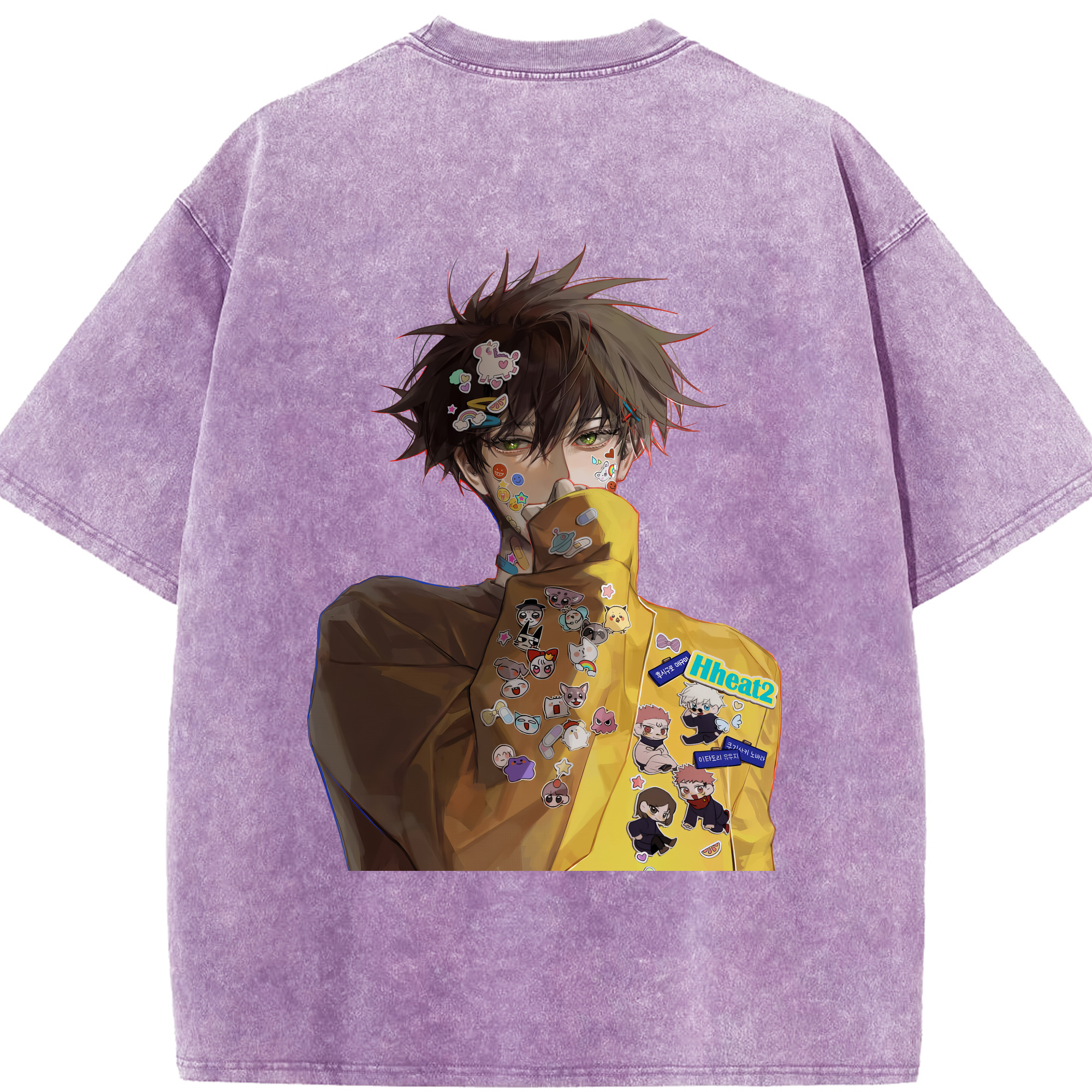 （画像用） 呪術廻戦 Jujutsu Kaisen 綿100% ヴィンテージ風 半袖Tシャツ（背面プリント）