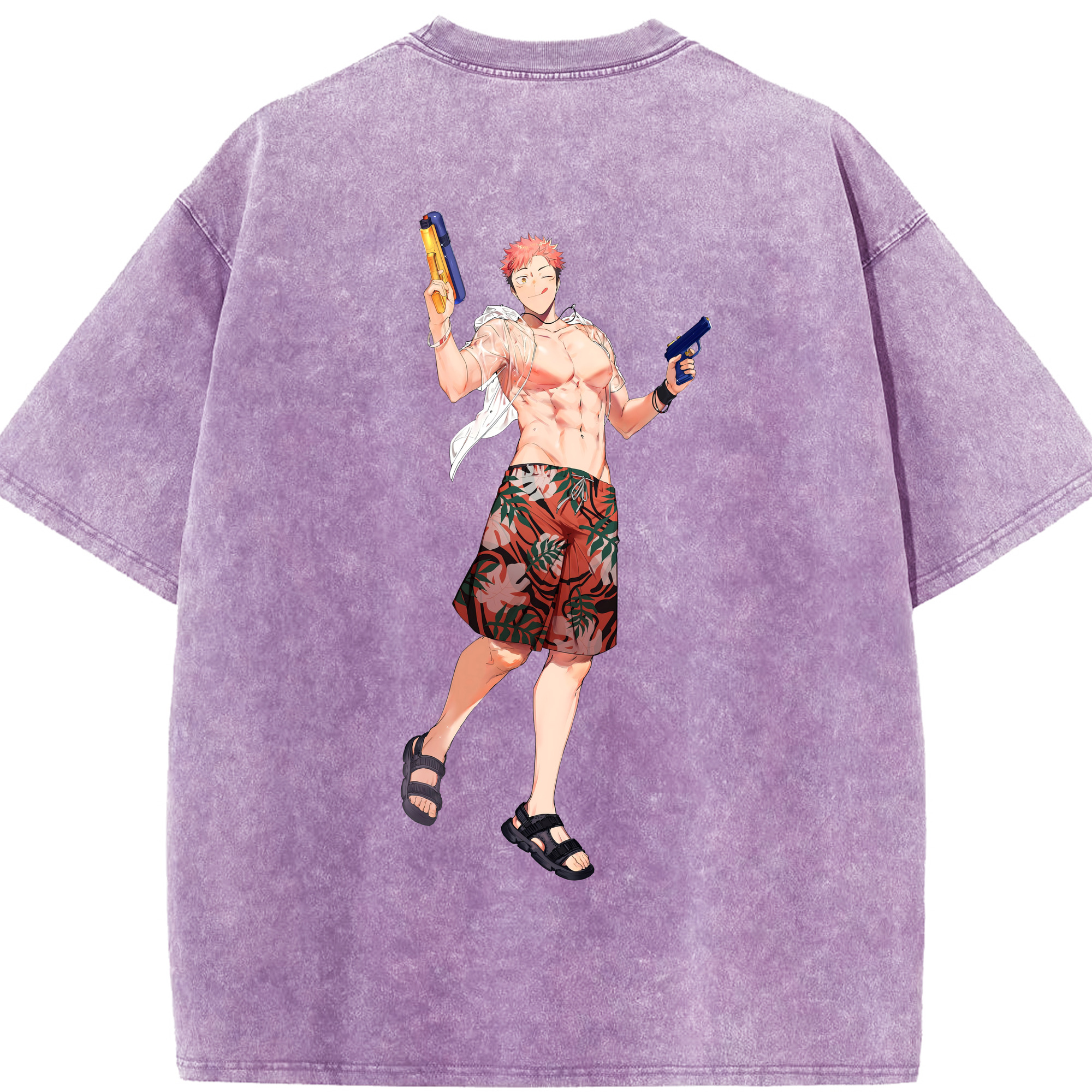 （画像用） 呪術廻戦 Jujutsu Kaisen 綿100% ヴィンテージ風 半袖Tシャツ（背面プリント）