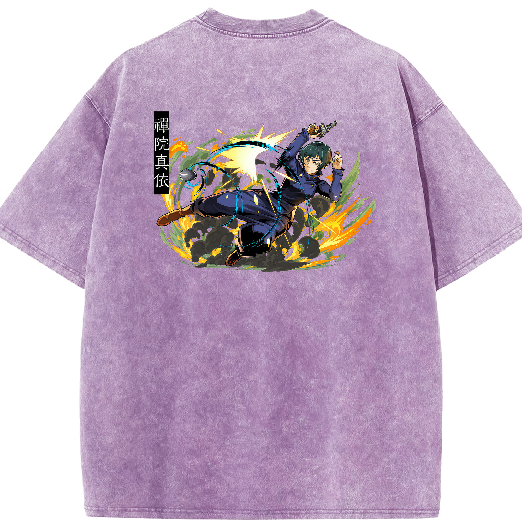 （画像用） 呪術廻戦 Jujutsu Kaisen 綿100% ヴィンテージ風 半袖Tシャツ（背面プリント）