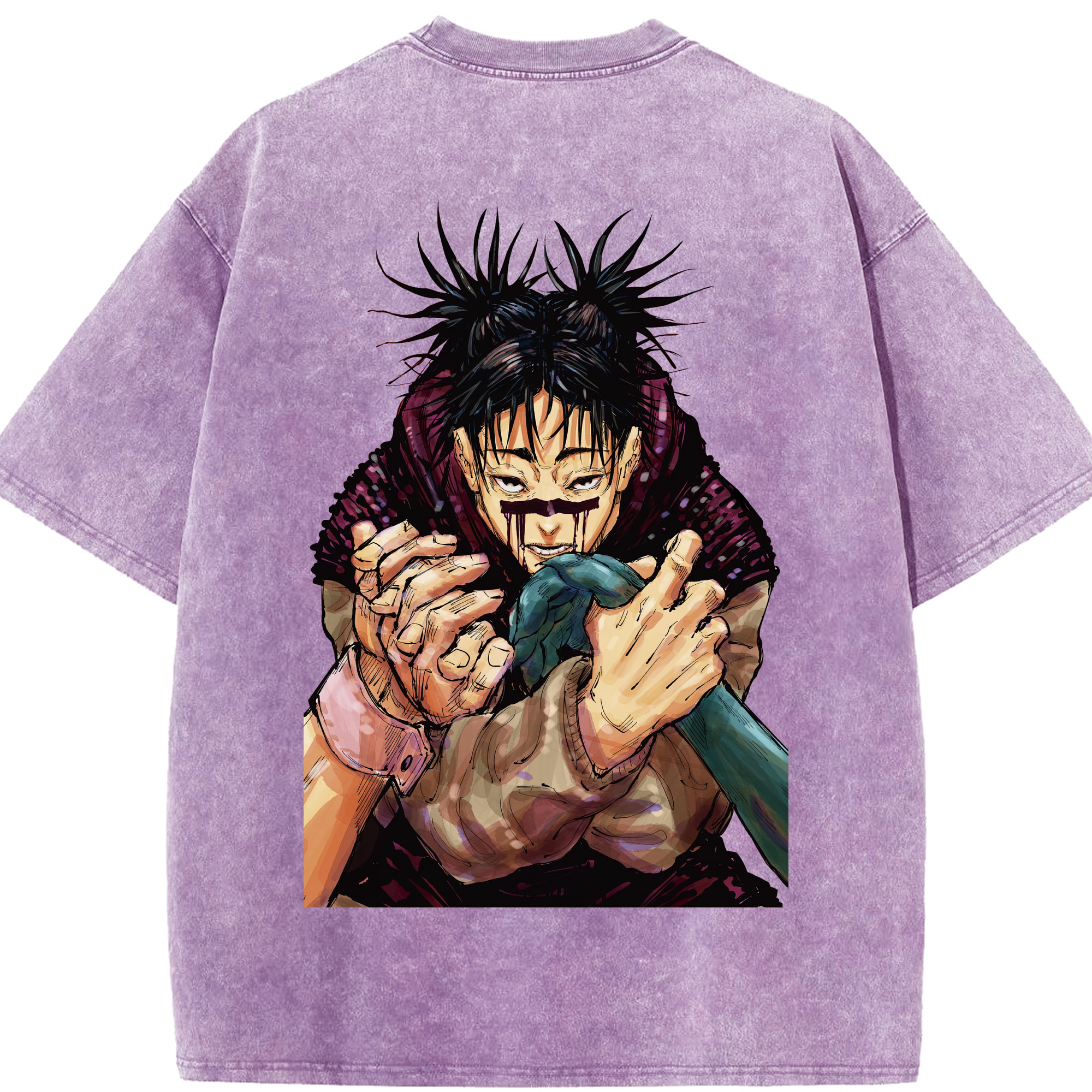 （画像用） 呪術廻戦 Jujutsu Kaisen 綿100% ヴィンテージ風 半袖Tシャツ（背面プリント）