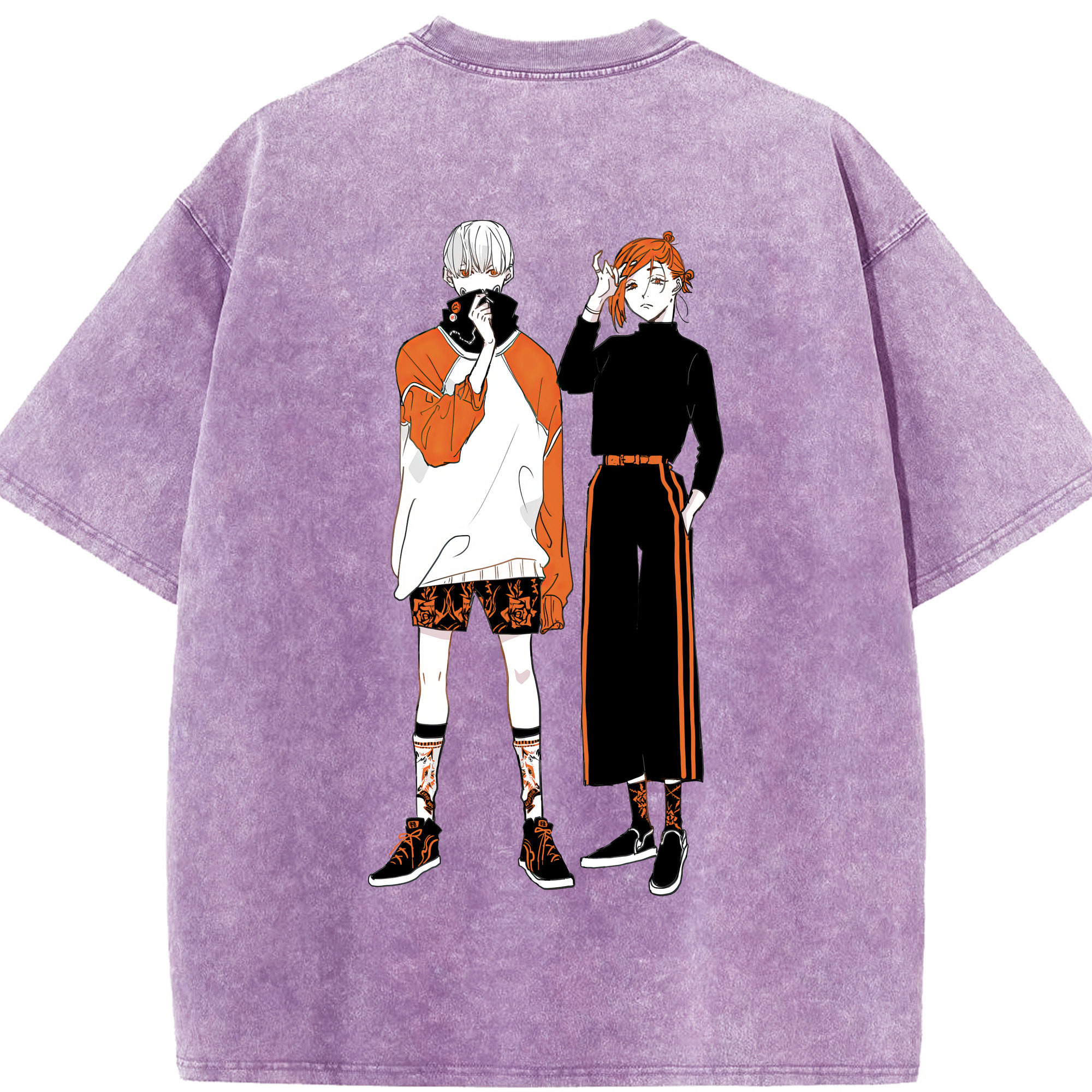 （画像用） 呪術廻戦 Jujutsu Kaisen 綿100% ヴィンテージ風 半袖Tシャツ（背面プリント）