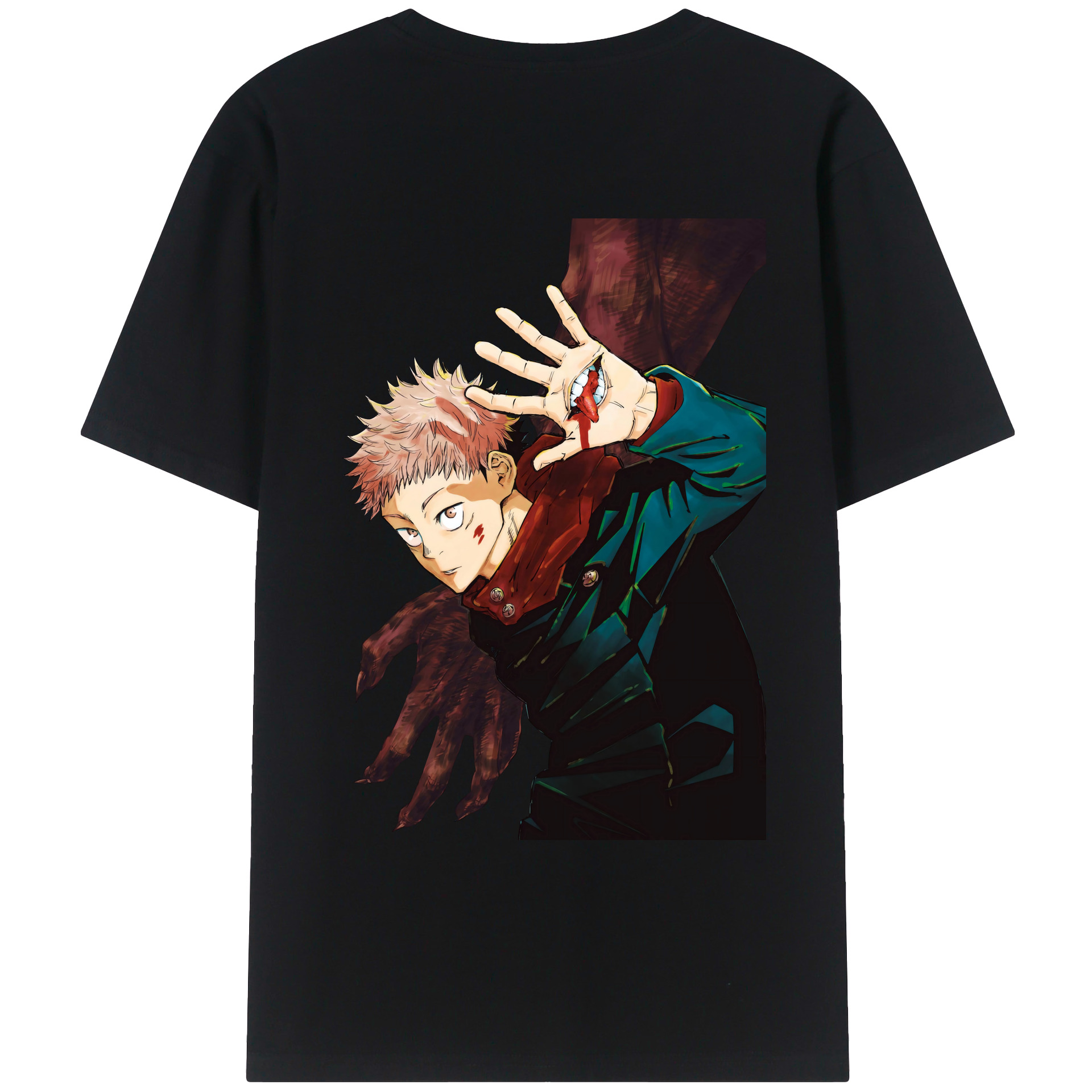 （画像用） 呪術廻戦 Jujutsu Kaisen 綿100％ メンズ半袖Tシャツ（バックプリント） 通気性
