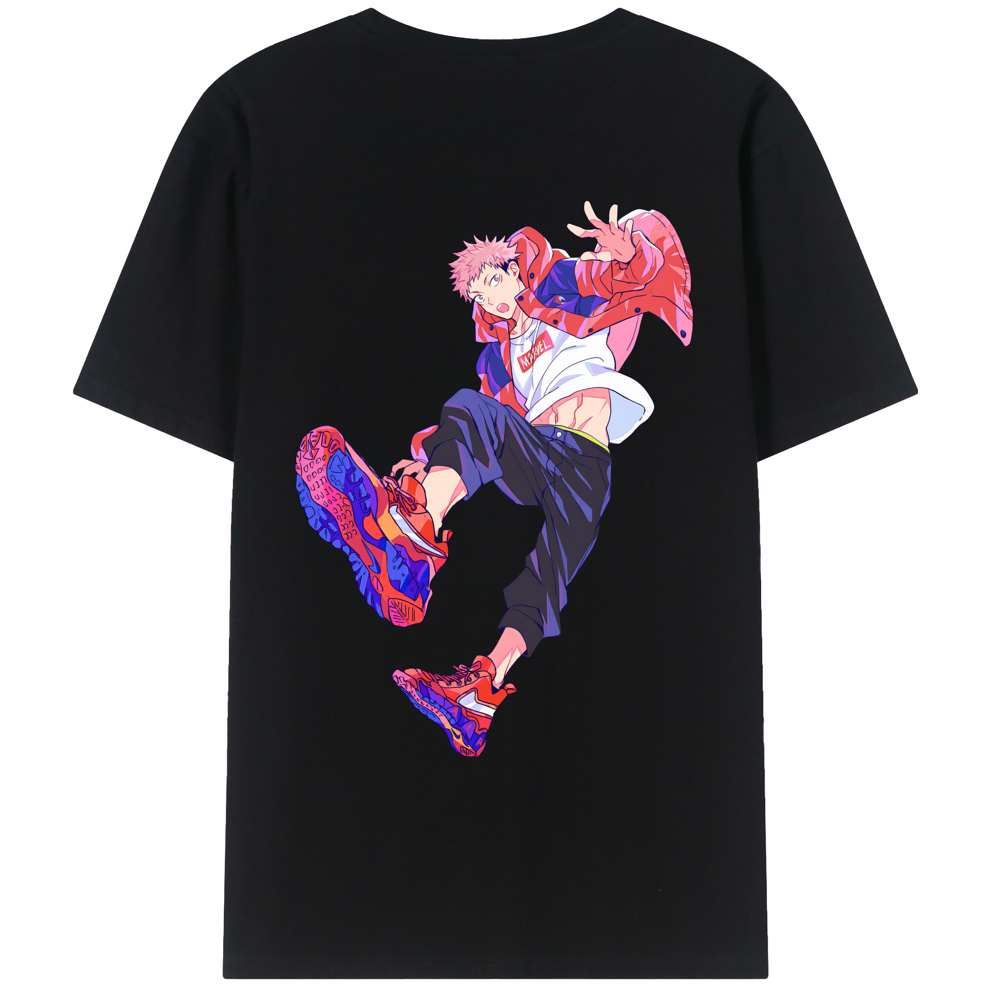 （画像用） 呪術廻戦 Jujutsu Kaisen 綿100％ メンズ半袖Tシャツ（バックプリント） 通気性