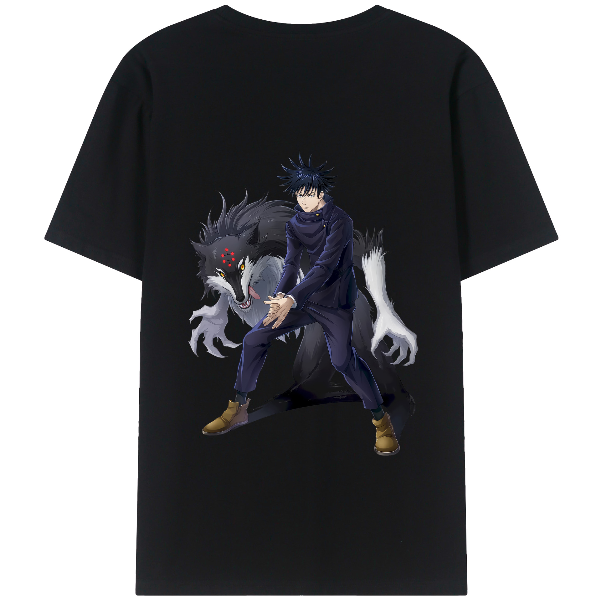 （画像用） 呪術廻戦 Jujutsu Kaisen 綿100％ メンズ半袖Tシャツ（バックプリント） 通気性