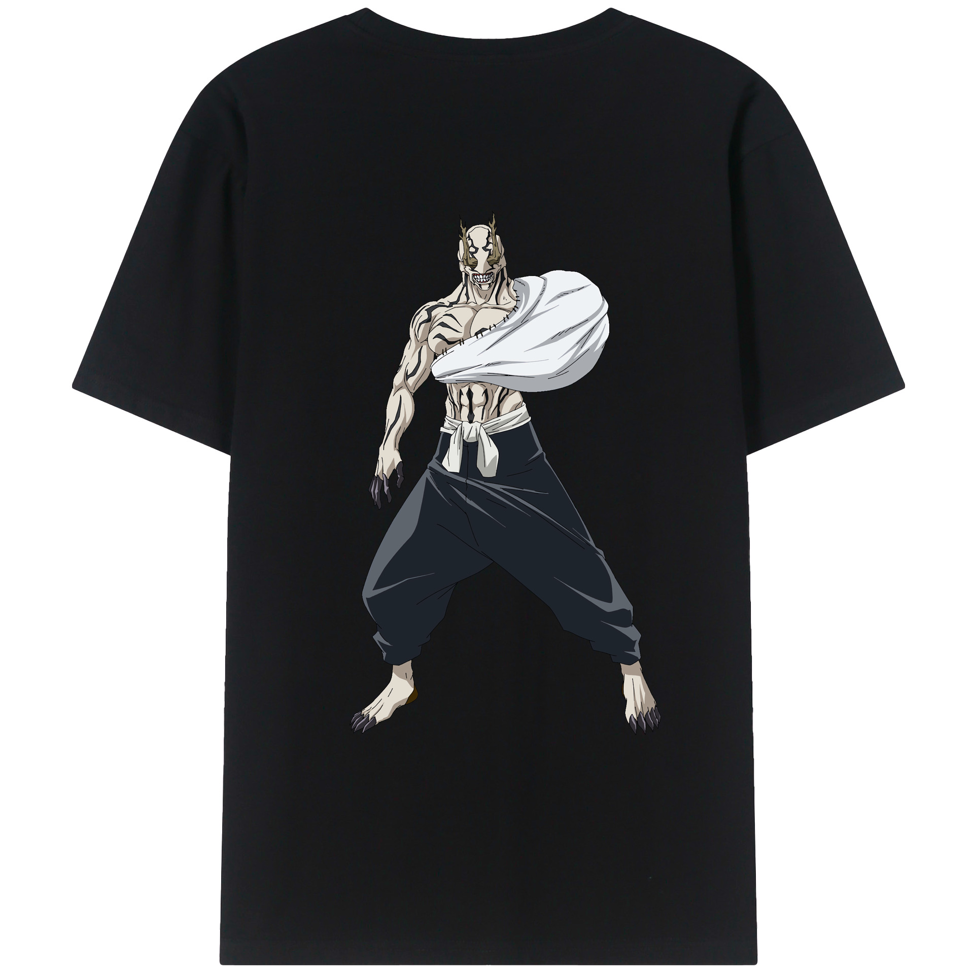 （画像用） 呪術廻戦 Jujutsu Kaisen 綿100％ メンズ半袖Tシャツ（バックプリント） 通気性