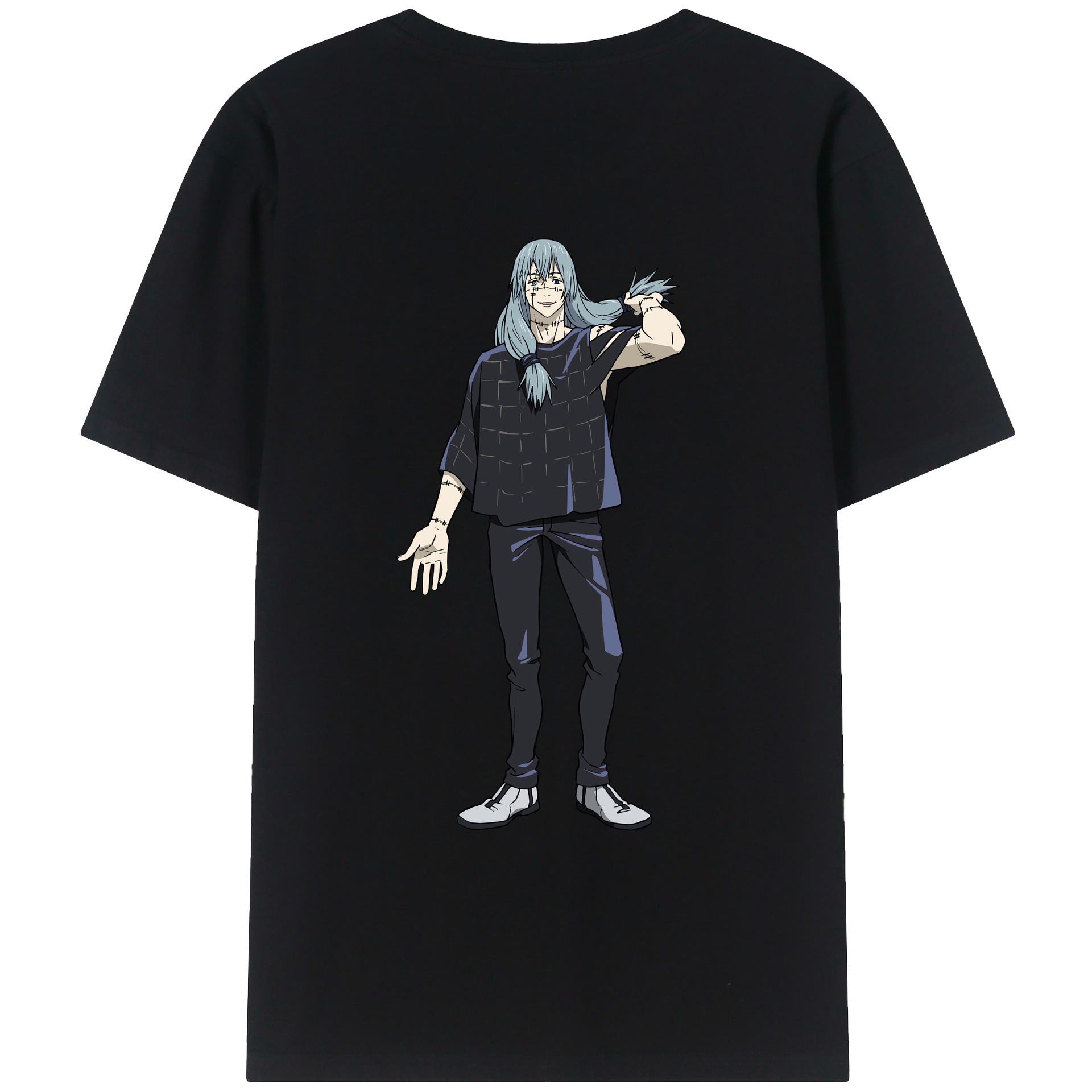 （画像用） 呪術廻戦 Jujutsu Kaisen 綿100％ メンズ半袖Tシャツ（バックプリント） 通気性