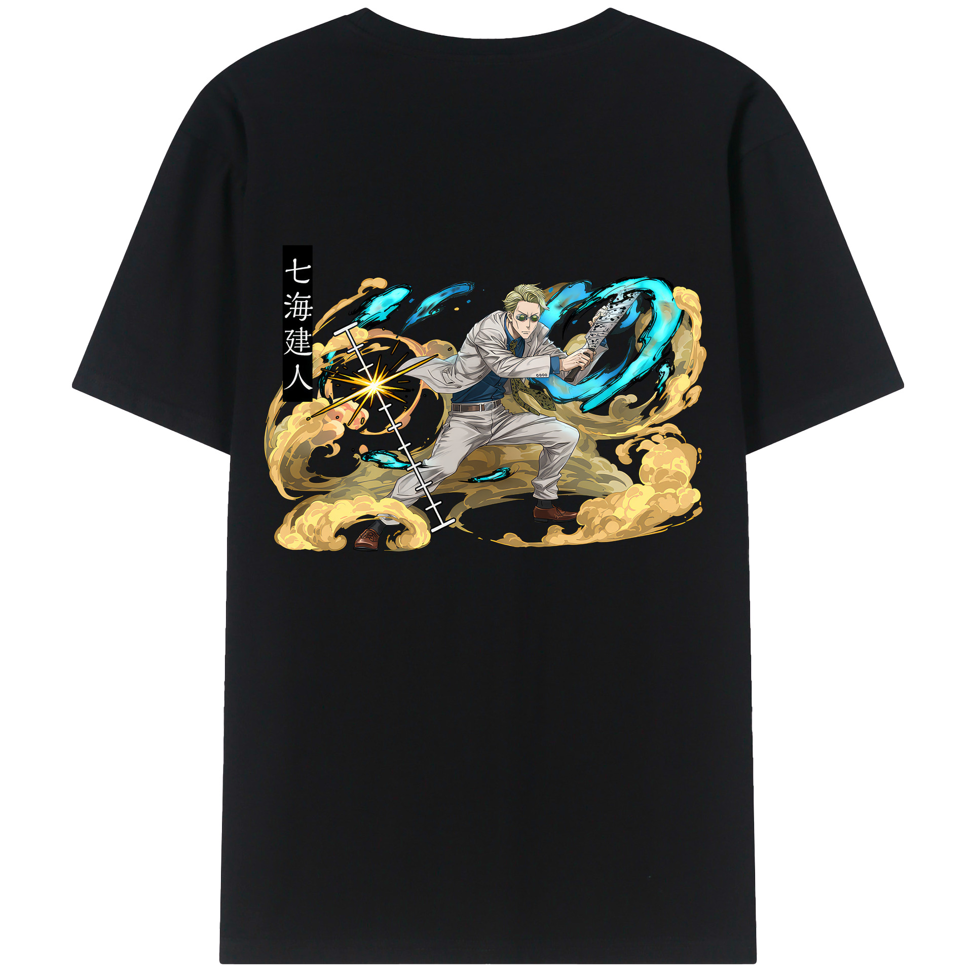 （画像用） 呪術廻戦 Jujutsu Kaisen 綿100％ メンズ半袖Tシャツ（バックプリント） 通気性