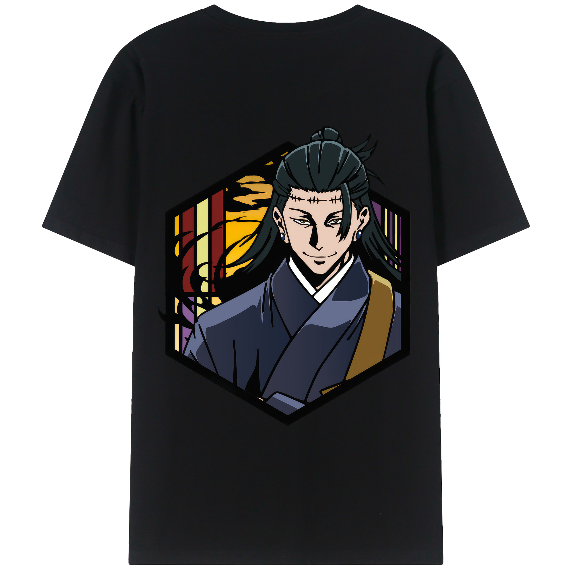 （画像用） 呪術廻戦 Jujutsu Kaisen 綿100％ メンズ半袖Tシャツ（バックプリント） 通気性
