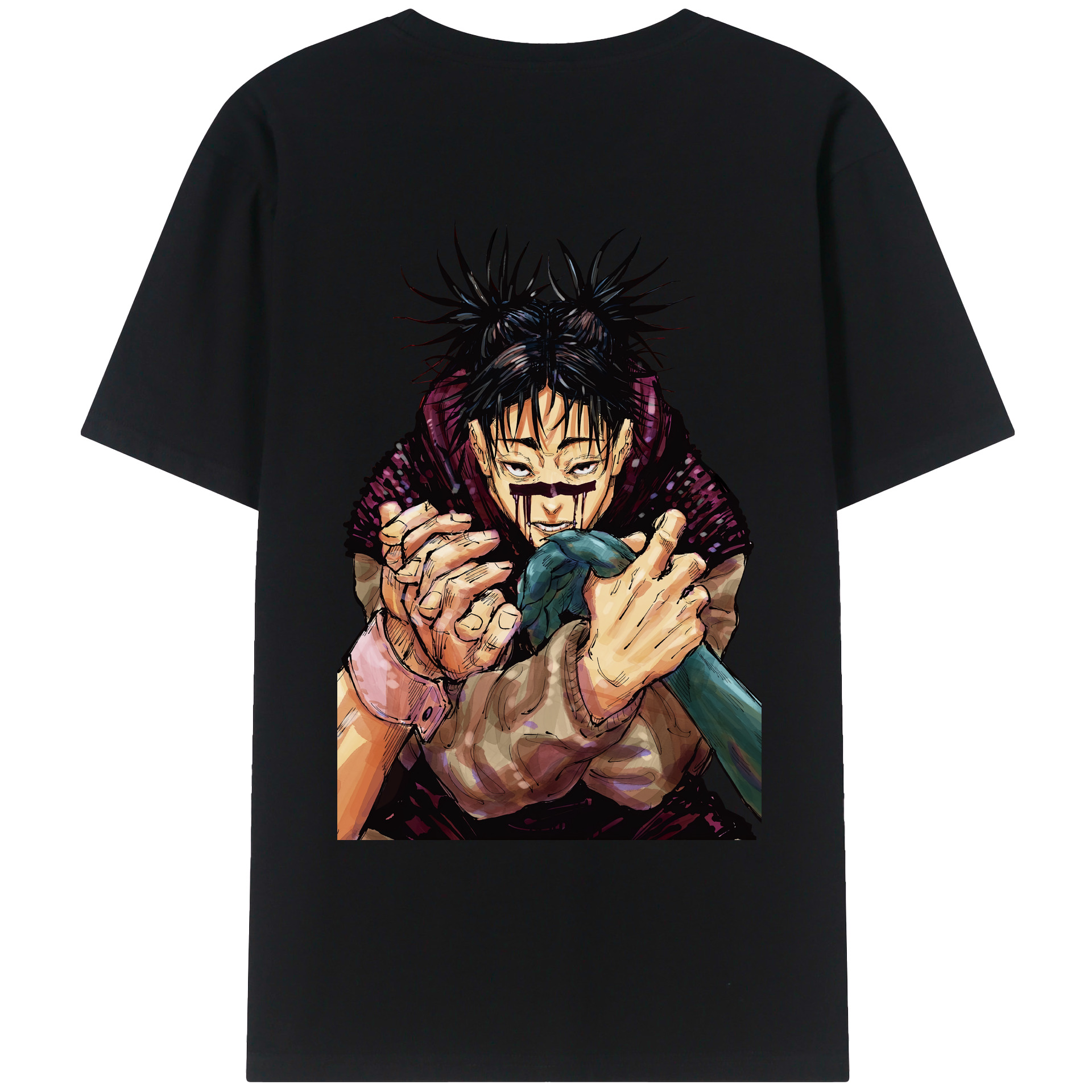 （画像用） 呪術廻戦 Jujutsu Kaisen 綿100％ メンズ半袖Tシャツ（バックプリント） 通気性