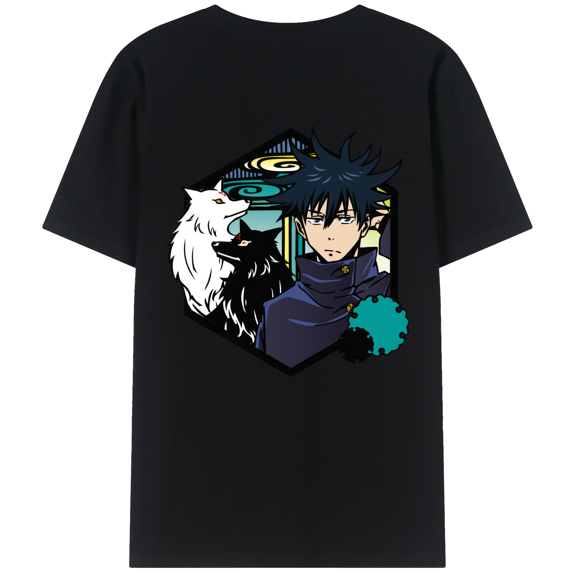 （画像用） 呪術廻戦 Jujutsu Kaisen 綿100％ メンズ半袖Tシャツ（バックプリント） 通気性