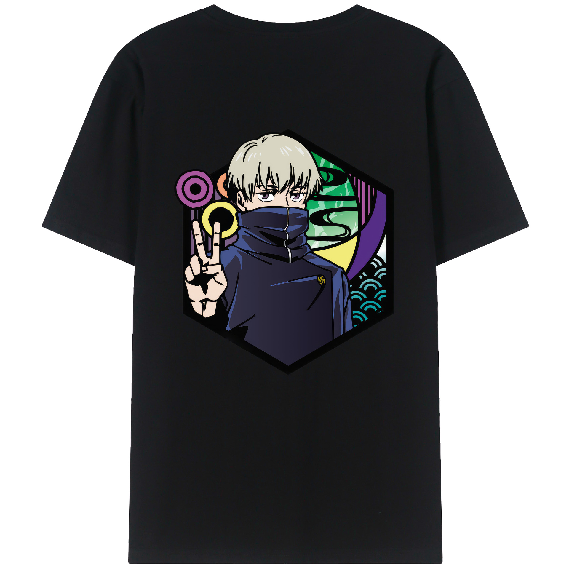 （画像用） 呪術廻戦 Jujutsu Kaisen 綿100％ メンズ半袖Tシャツ（バックプリント） 通気性