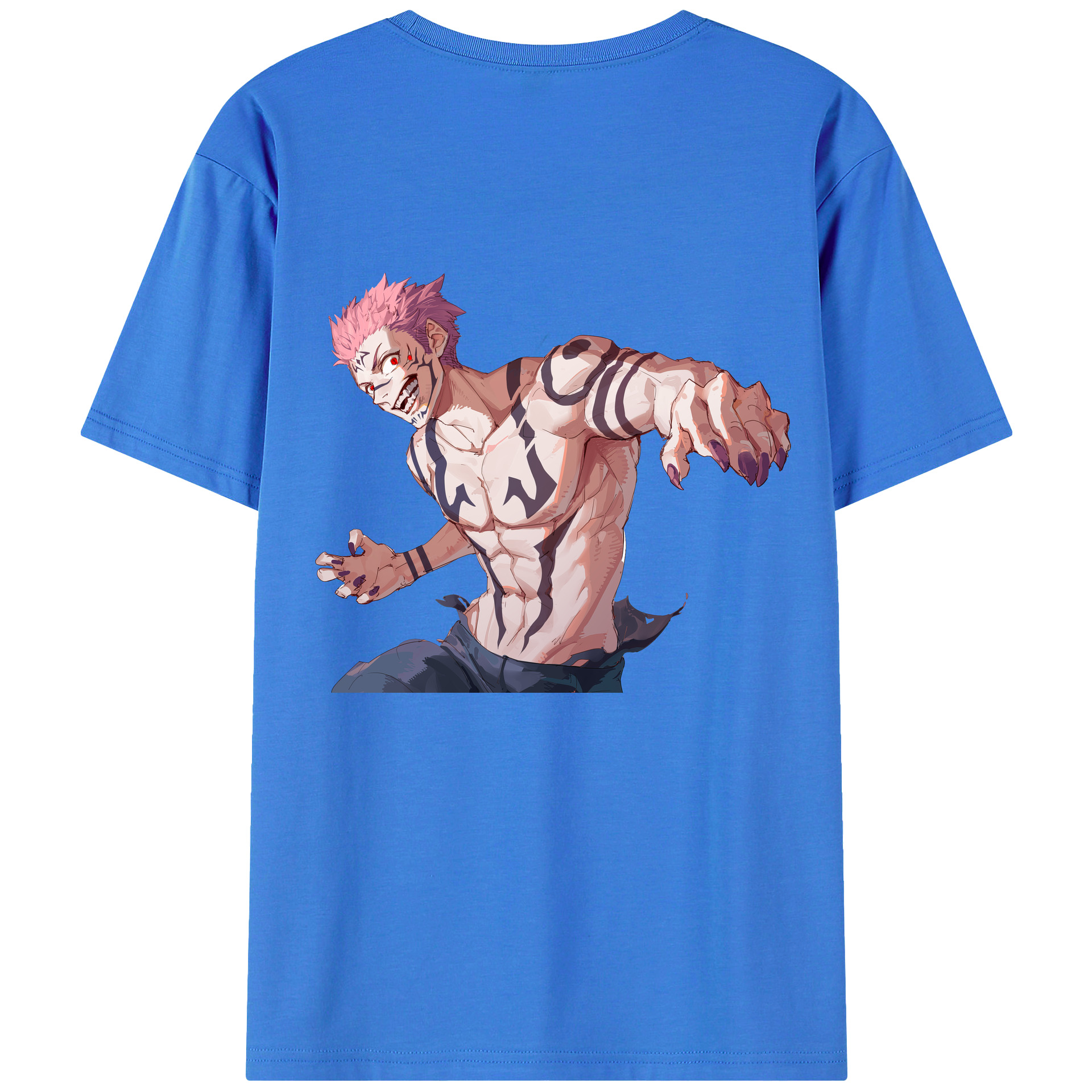 （画像用） 呪術廻戦 Jujutsu Kaisen 綿100％ メンズ半袖Tシャツ（バックプリント） 通気性
