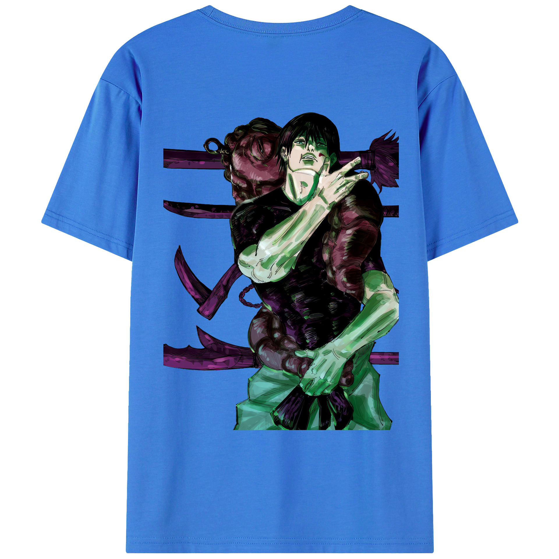 （画像用） 呪術廻戦 Jujutsu Kaisen 綿100％ メンズ半袖Tシャツ（バックプリント） 通気性