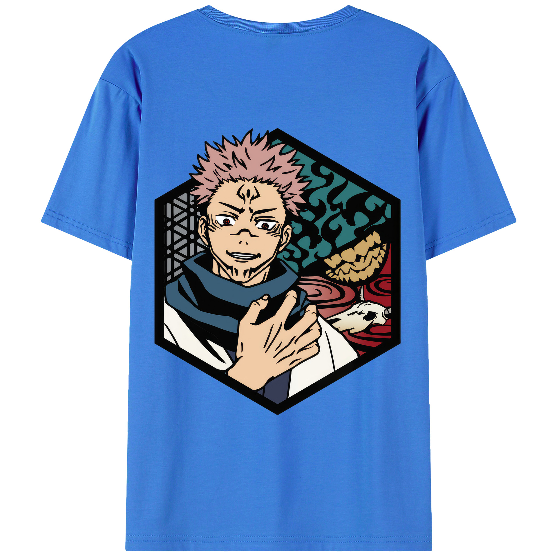 （画像用） 呪術廻戦 Jujutsu Kaisen 綿100％ メンズ半袖Tシャツ（バックプリント） 通気性