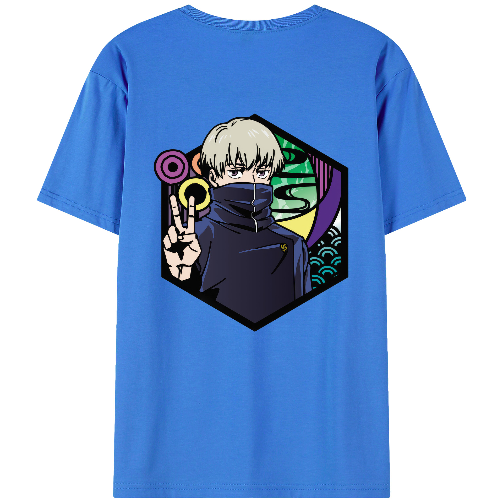 （画像用） 呪術廻戦 Jujutsu Kaisen 綿100％ メンズ半袖Tシャツ（バックプリント） 通気性