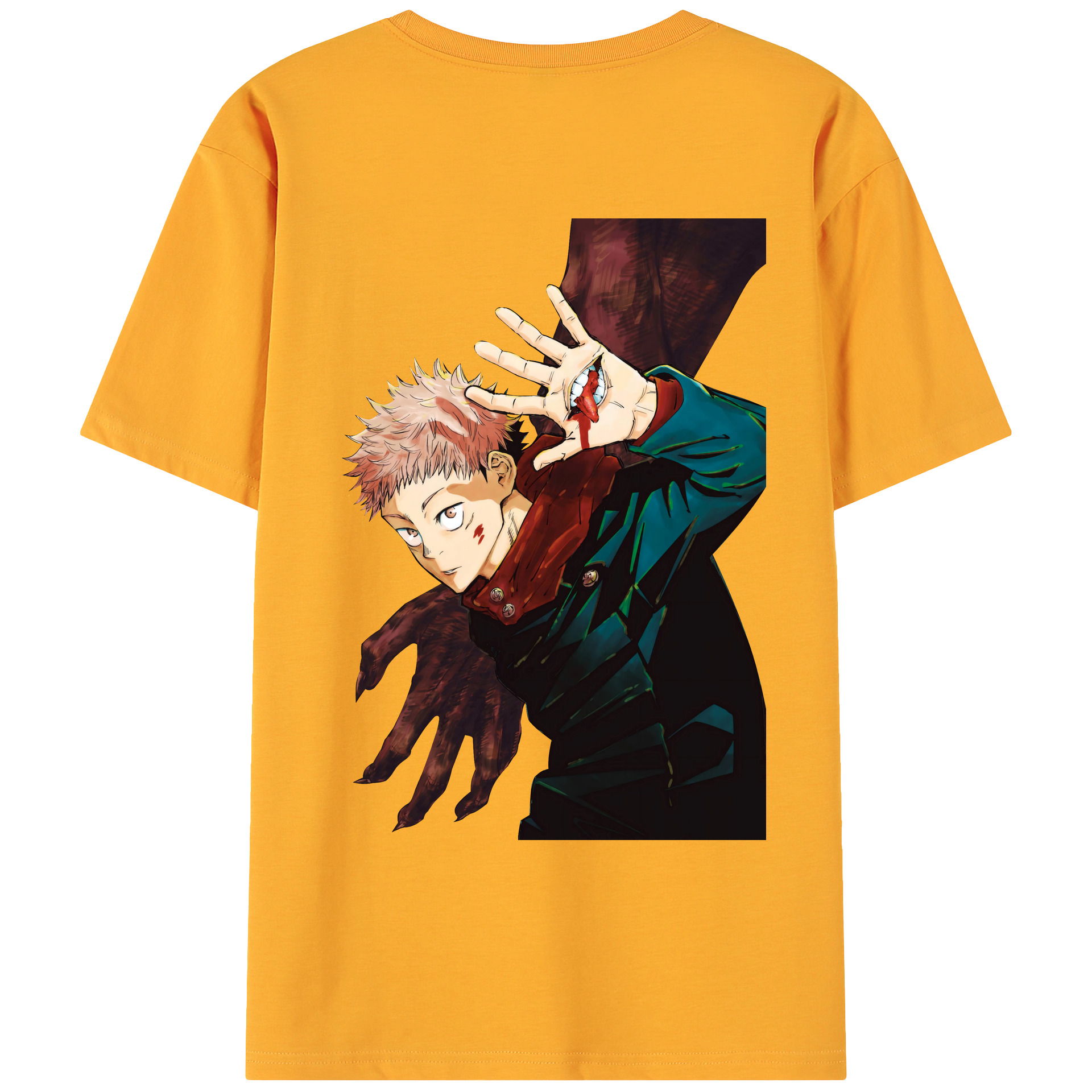 （画像用） 呪術廻戦 Jujutsu Kaisen 綿100％ メンズ半袖Tシャツ（バックプリント） 通気性